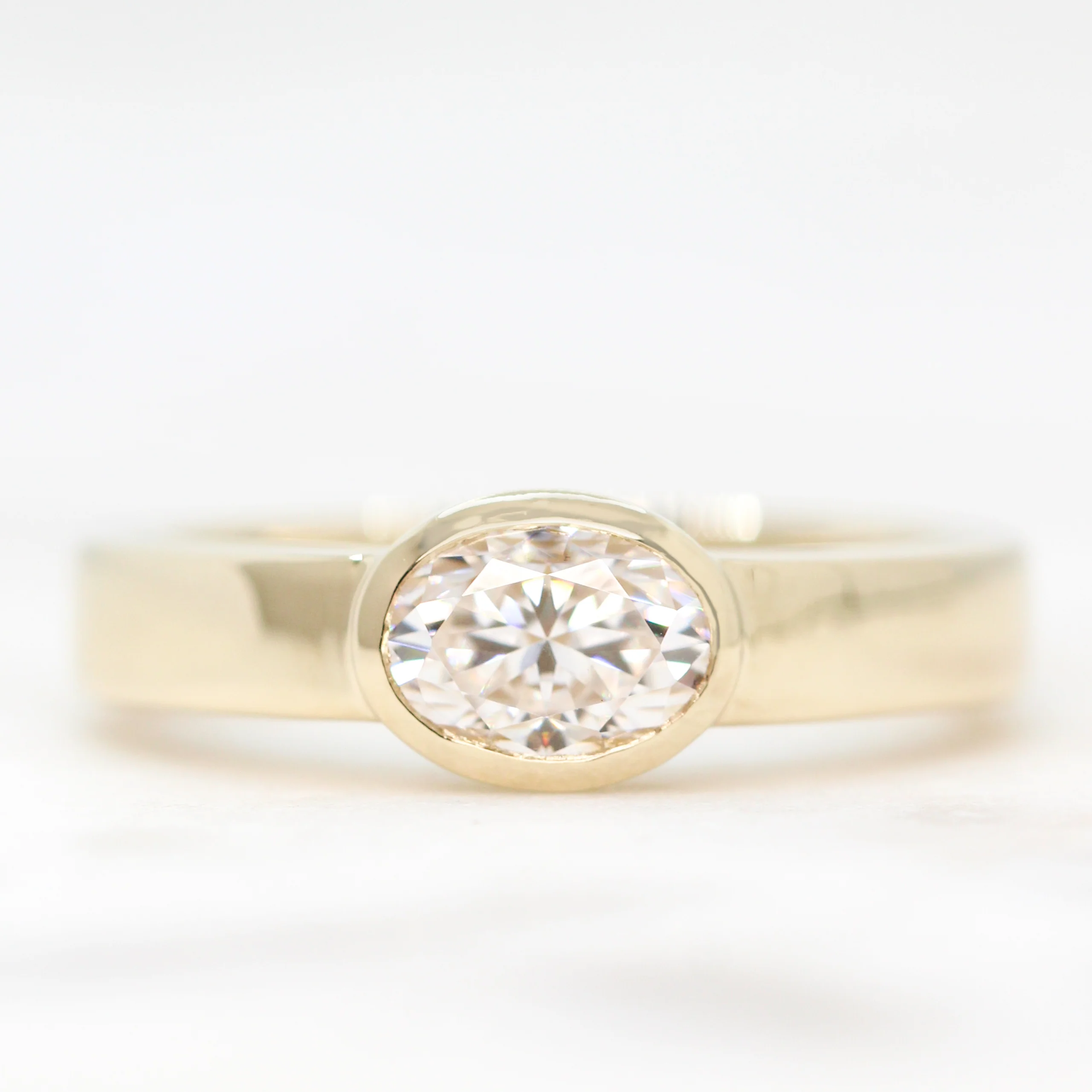 Mabel Ring with an Oval Moissanite - Made to Order, Choose Your Gold Tone - Image 2