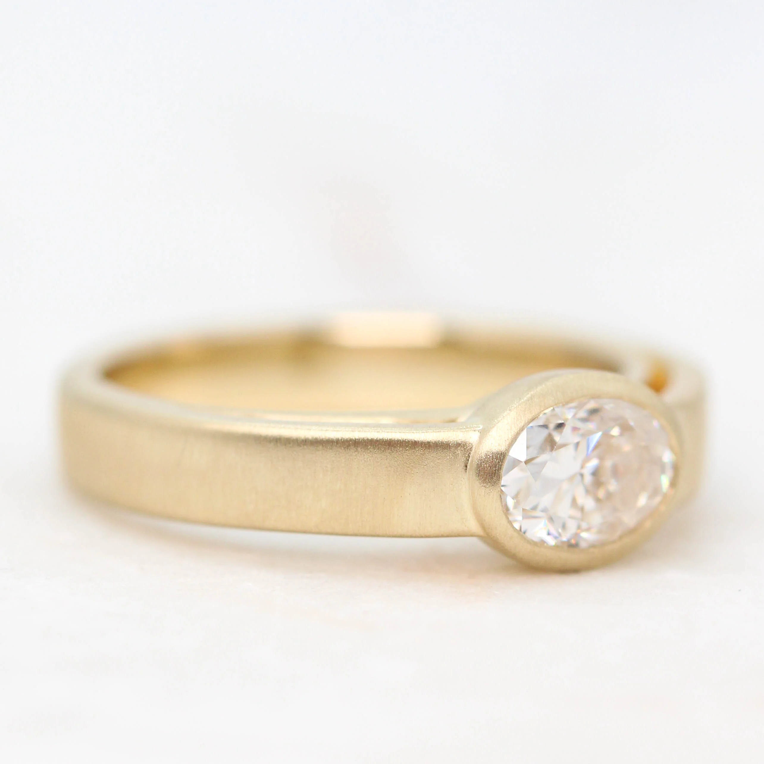 Mabel Ring with an Oval Moissanite - Made to Order, Choose Your Gold Tone - Image 5