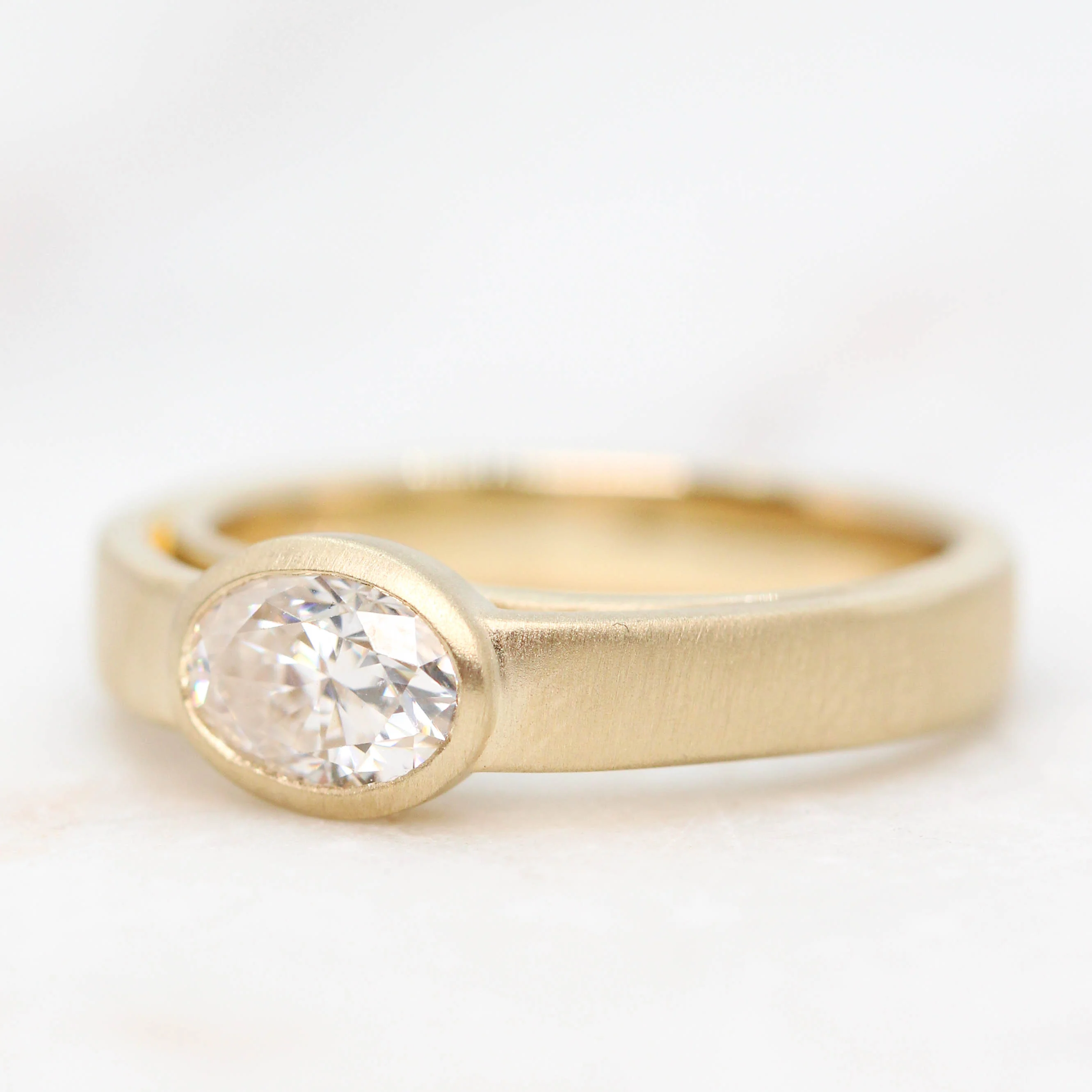Mabel Ring with an Oval Moissanite - Made to Order, Choose Your Gold Tone - Image 6