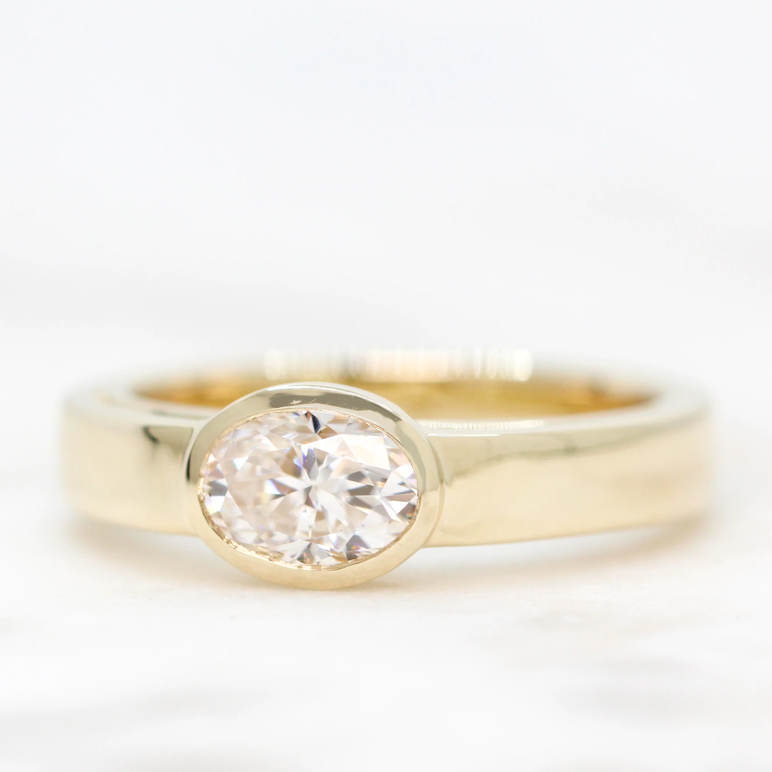 Mabel Ring with an Oval Moissanite - Made to Order, Choose Your Gold Tone - Image 7