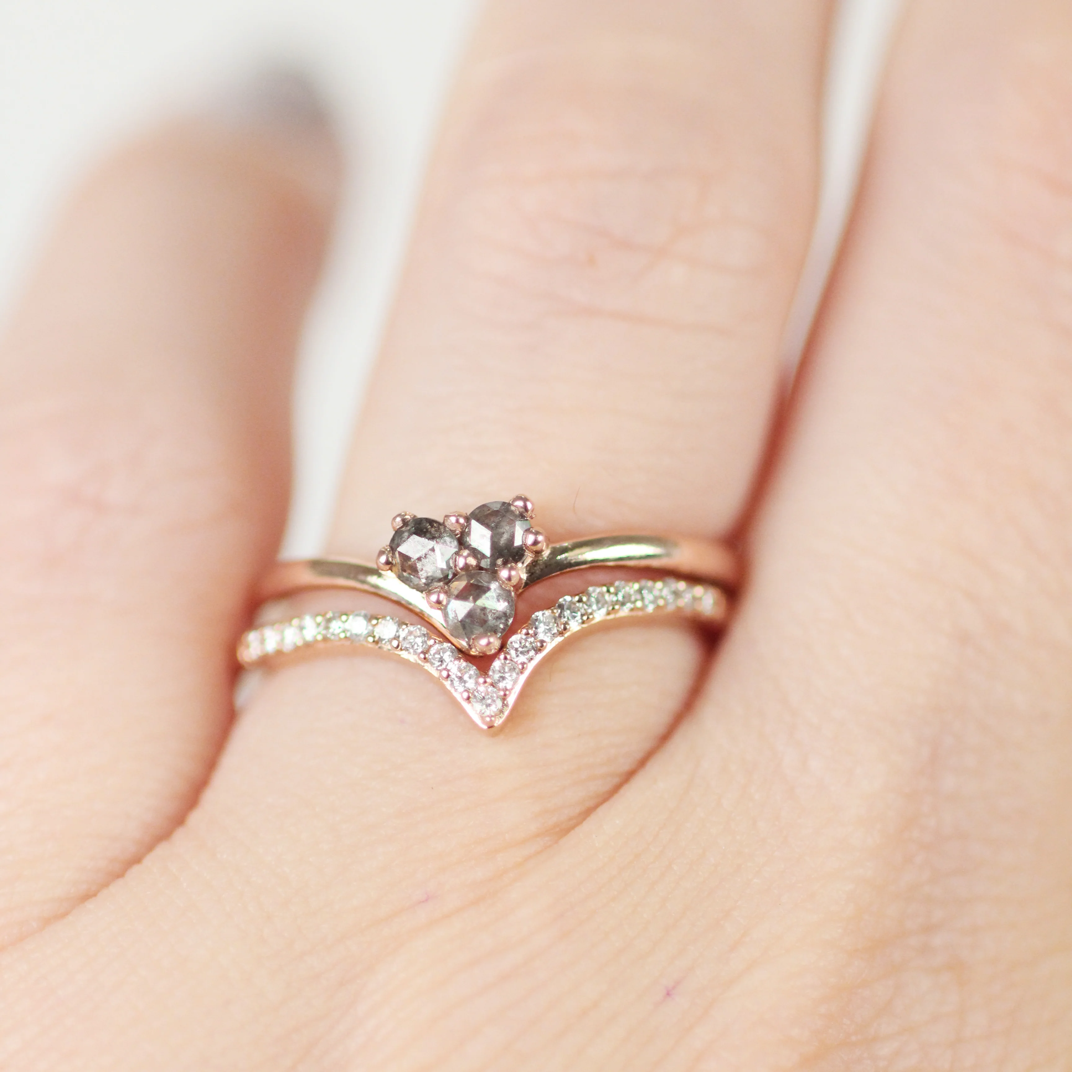 Madelyn Ring with a Trio of Rose Cut Diamonds - Made to Order - Image 5