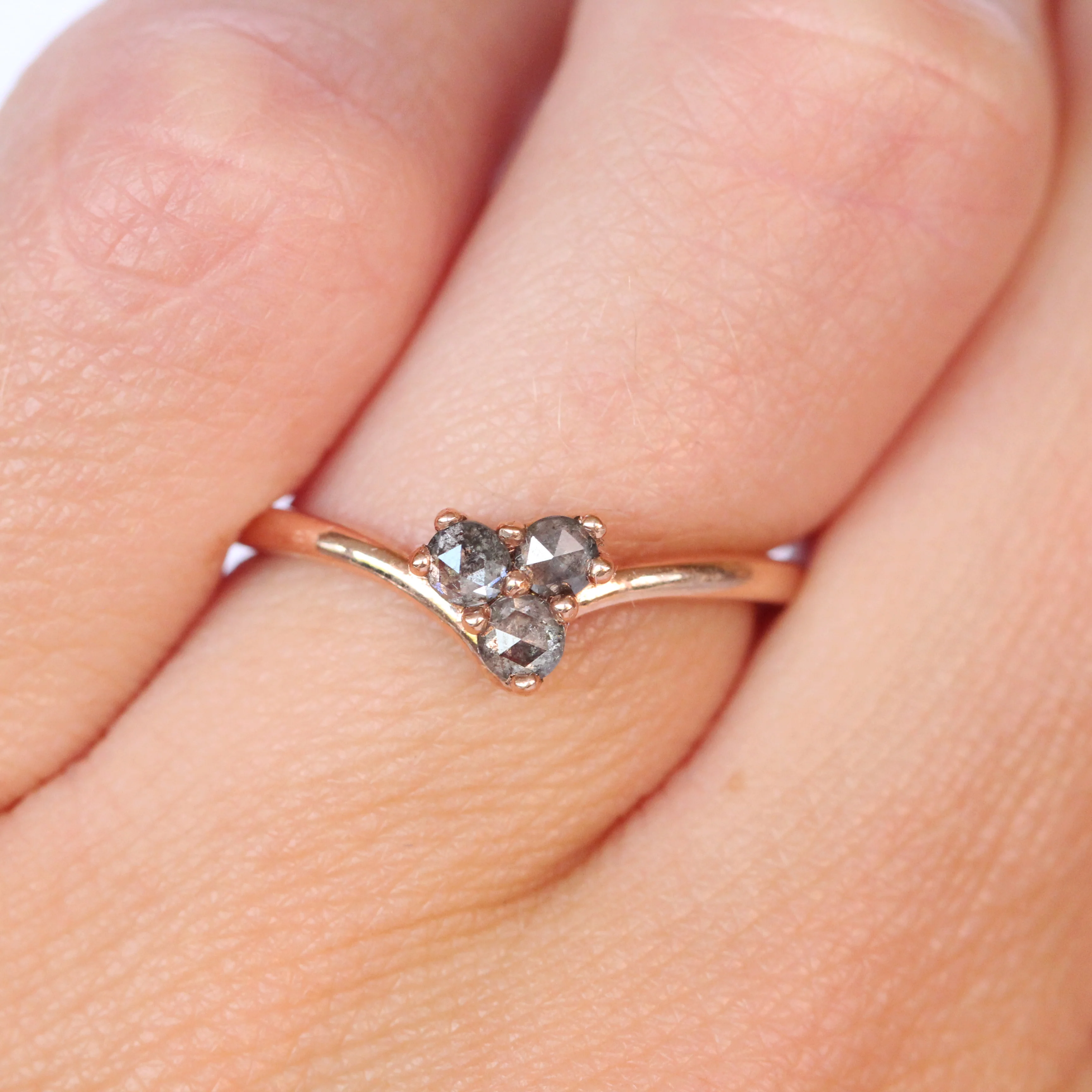Madelyn Ring with a Trio of Rose Cut Diamonds - Made to Order - Image 7