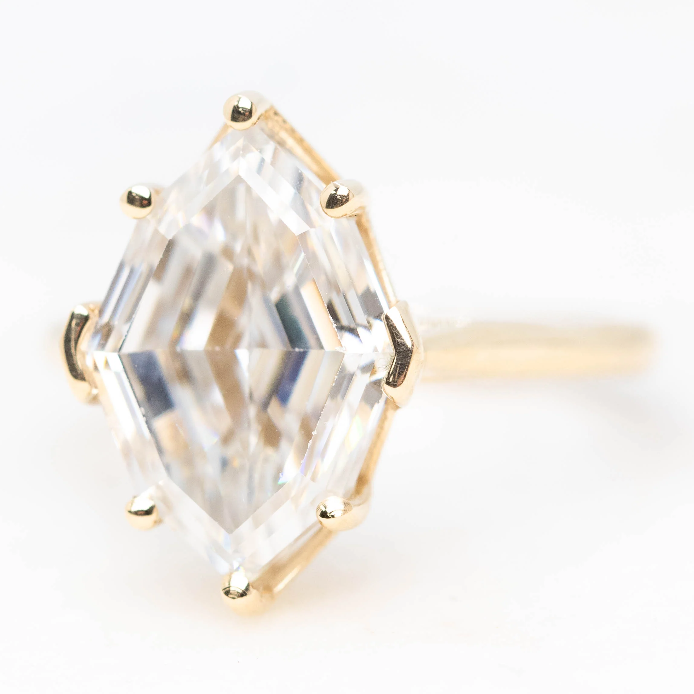 Margaret Ring with a 5.24 Carat Geometric Marquise Moissanite in 14k Champagne Gold - Ready to Size and Ship - Image 3