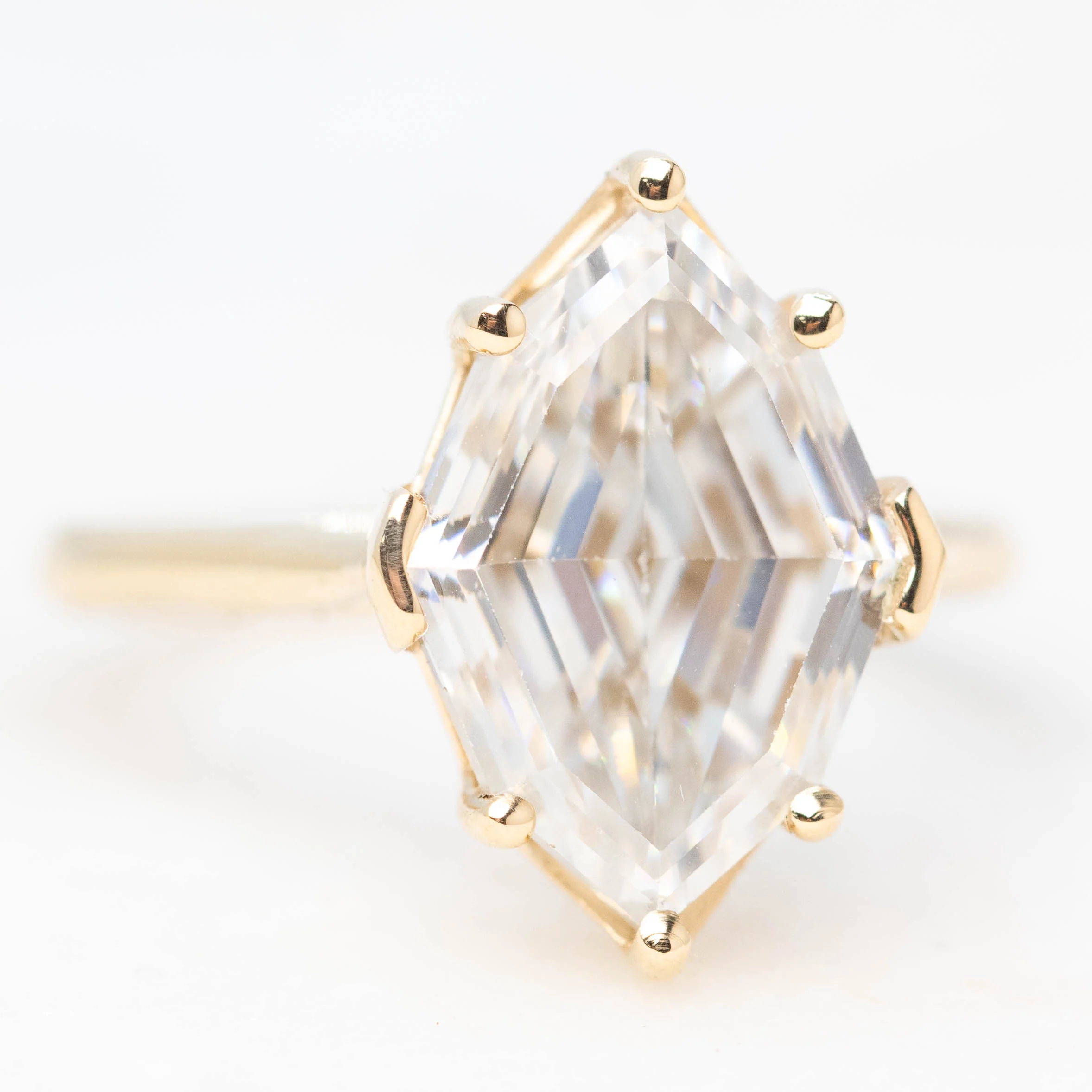Margaret Ring with a 5.24 Carat Geometric Marquise Moissanite in 14k Champagne Gold - Ready to Size and Ship - Image 4