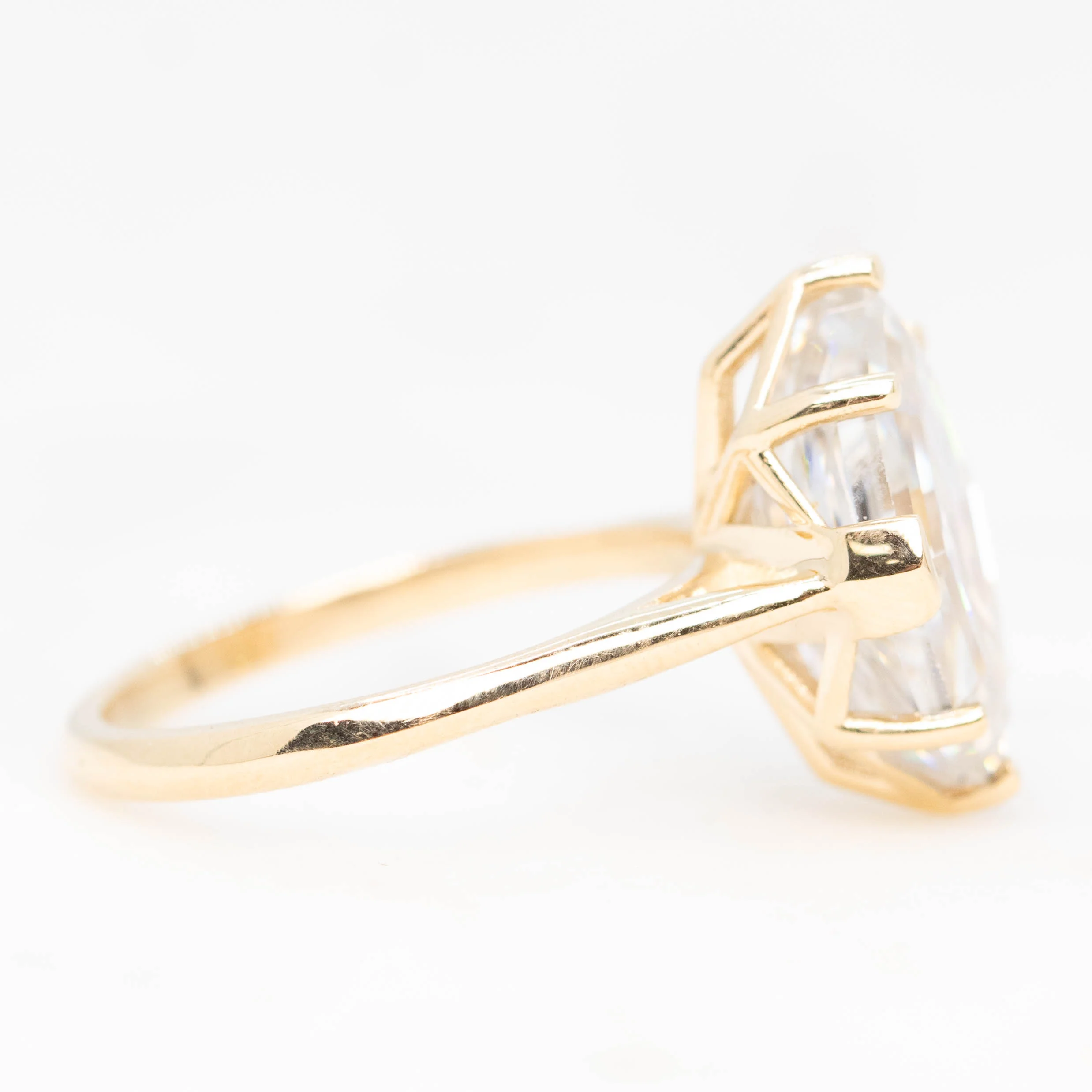 Margaret Ring with a 5.24 Carat Geometric Marquise Moissanite in 14k Champagne Gold - Ready to Size and Ship - Image 5