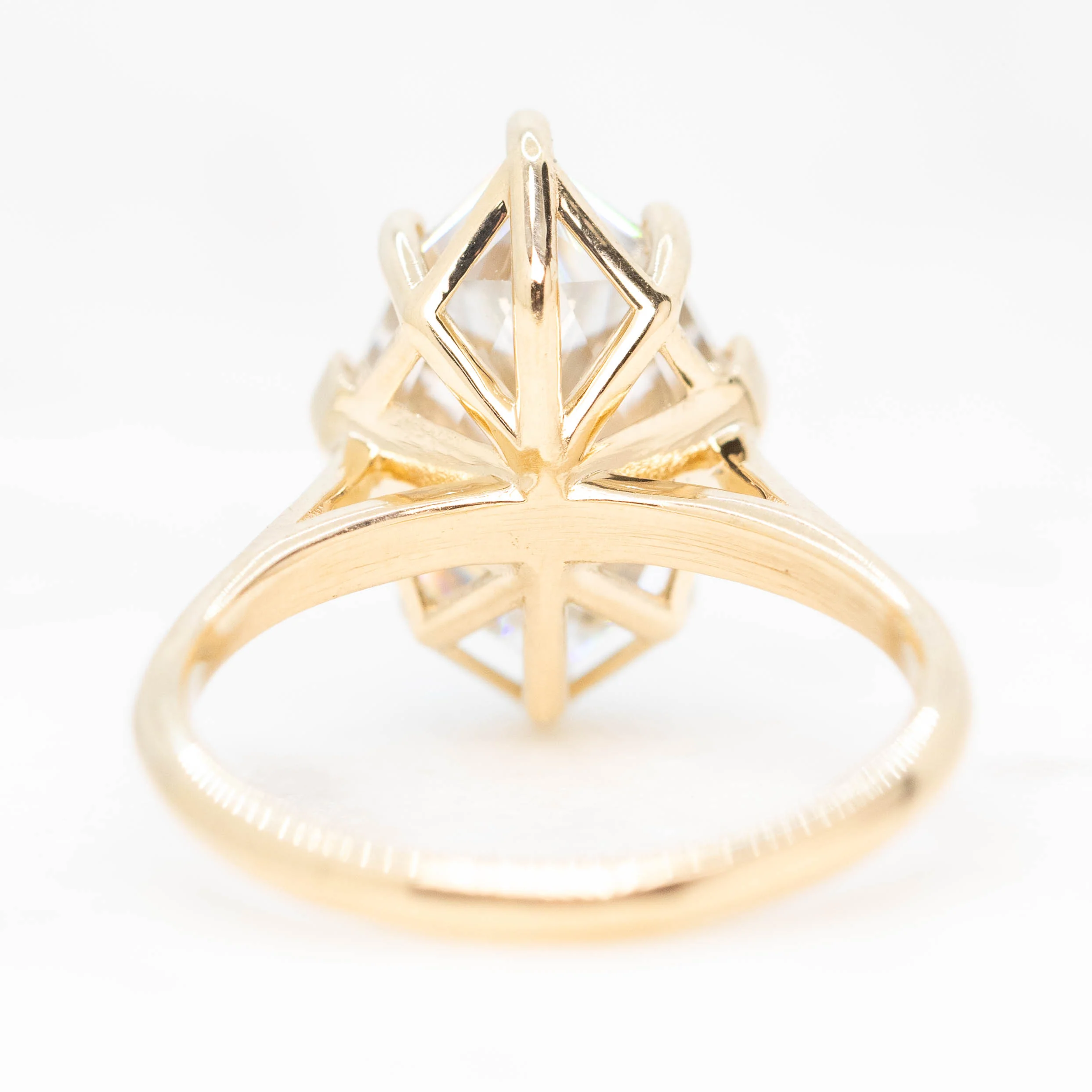 Margaret Ring with a 5.24 Carat Geometric Marquise Moissanite in 14k Champagne Gold - Ready to Size and Ship - Image 6