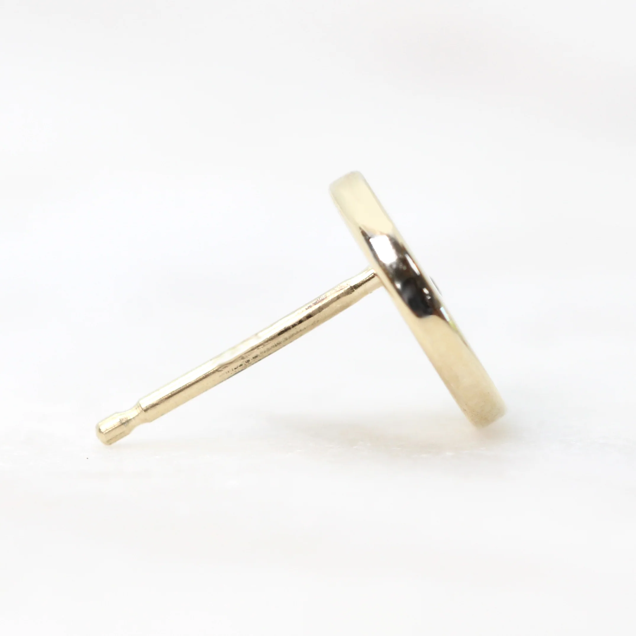 Moon Phase Stud Set Earrings with Diamond Accent - Made to Order, Choose Your Gold Tone - Image 9