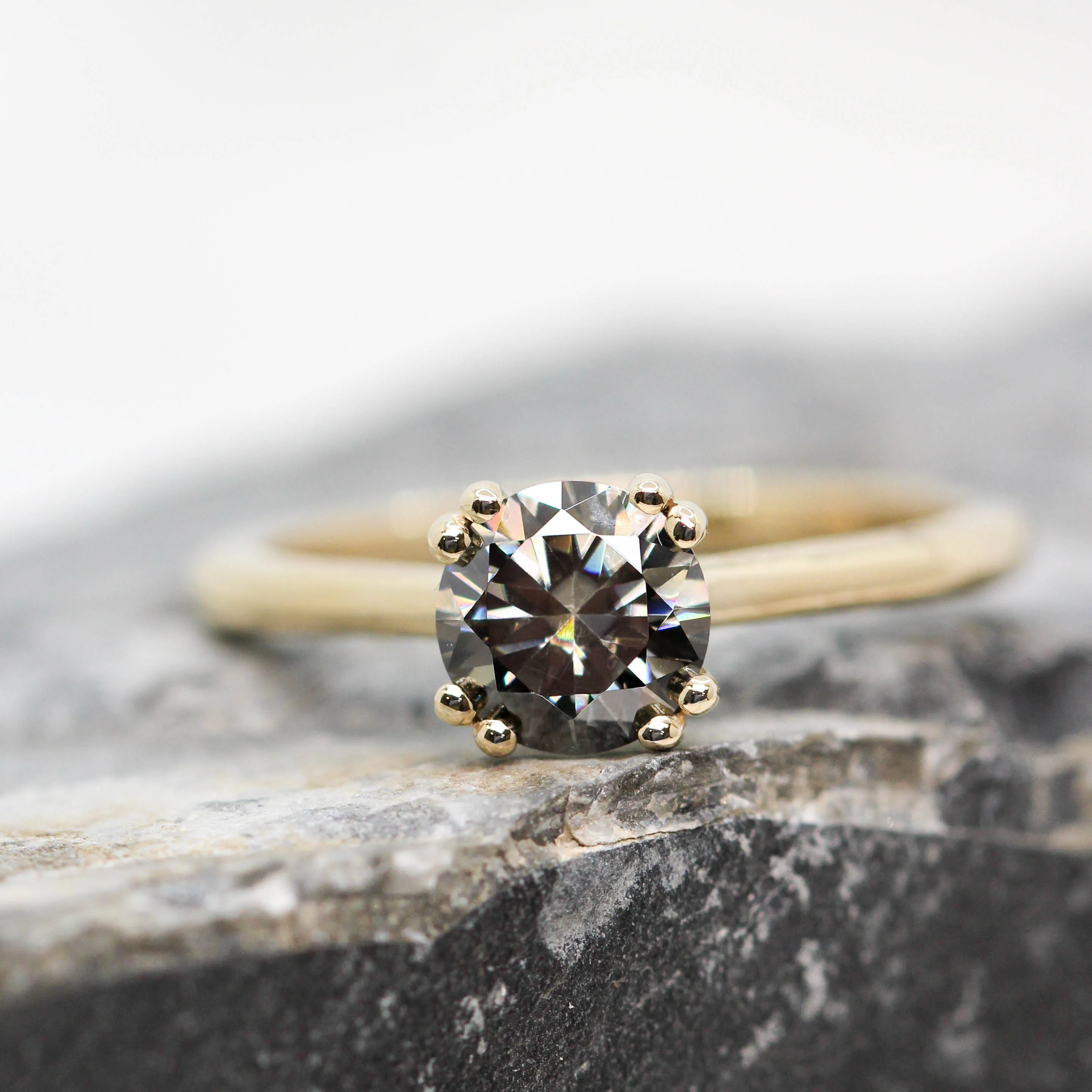 Nesta Ring with a Round Gray Moissanite - Made to Order - Image 10