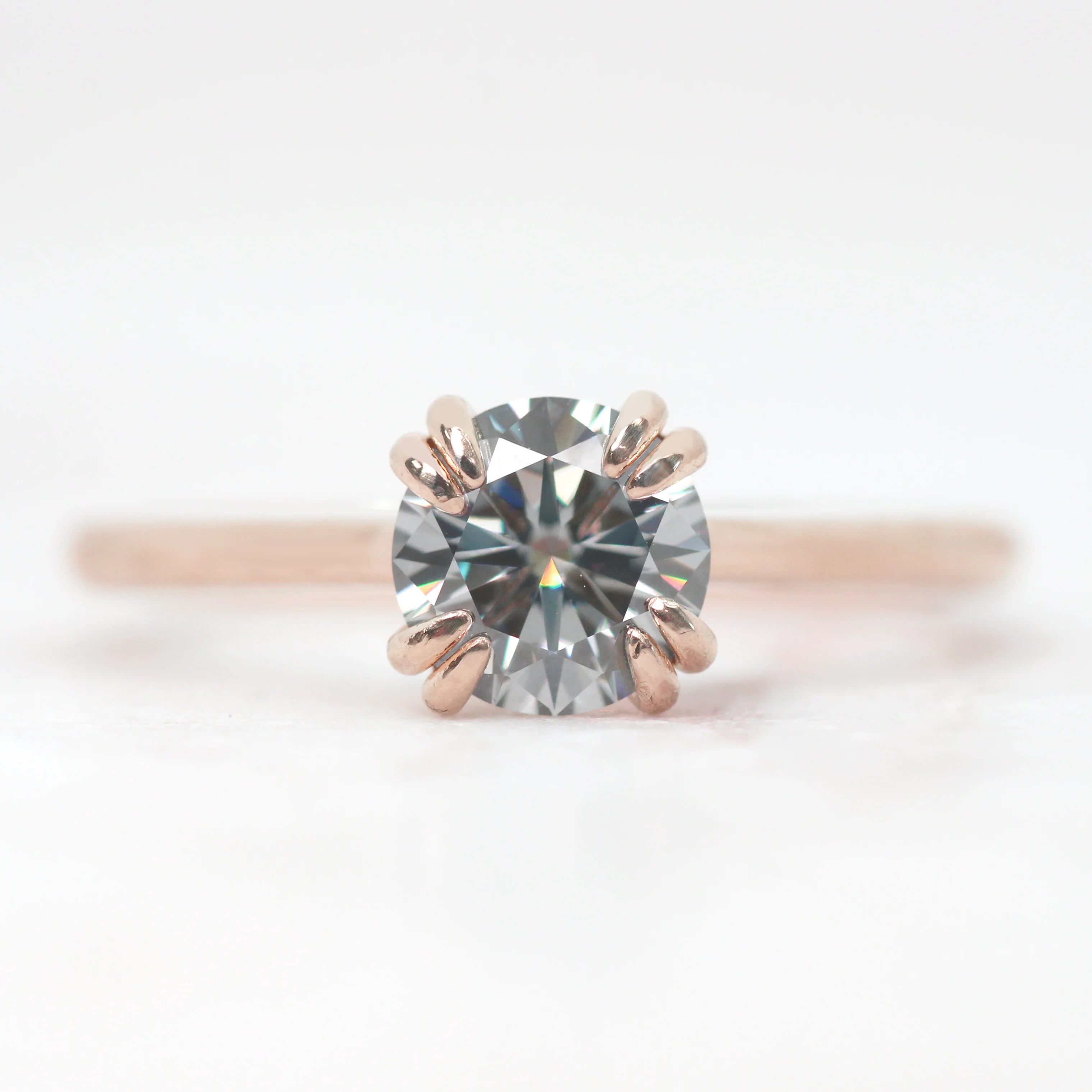 Nesta Ring with a Round Gray Moissanite - Made to Order - Image 11