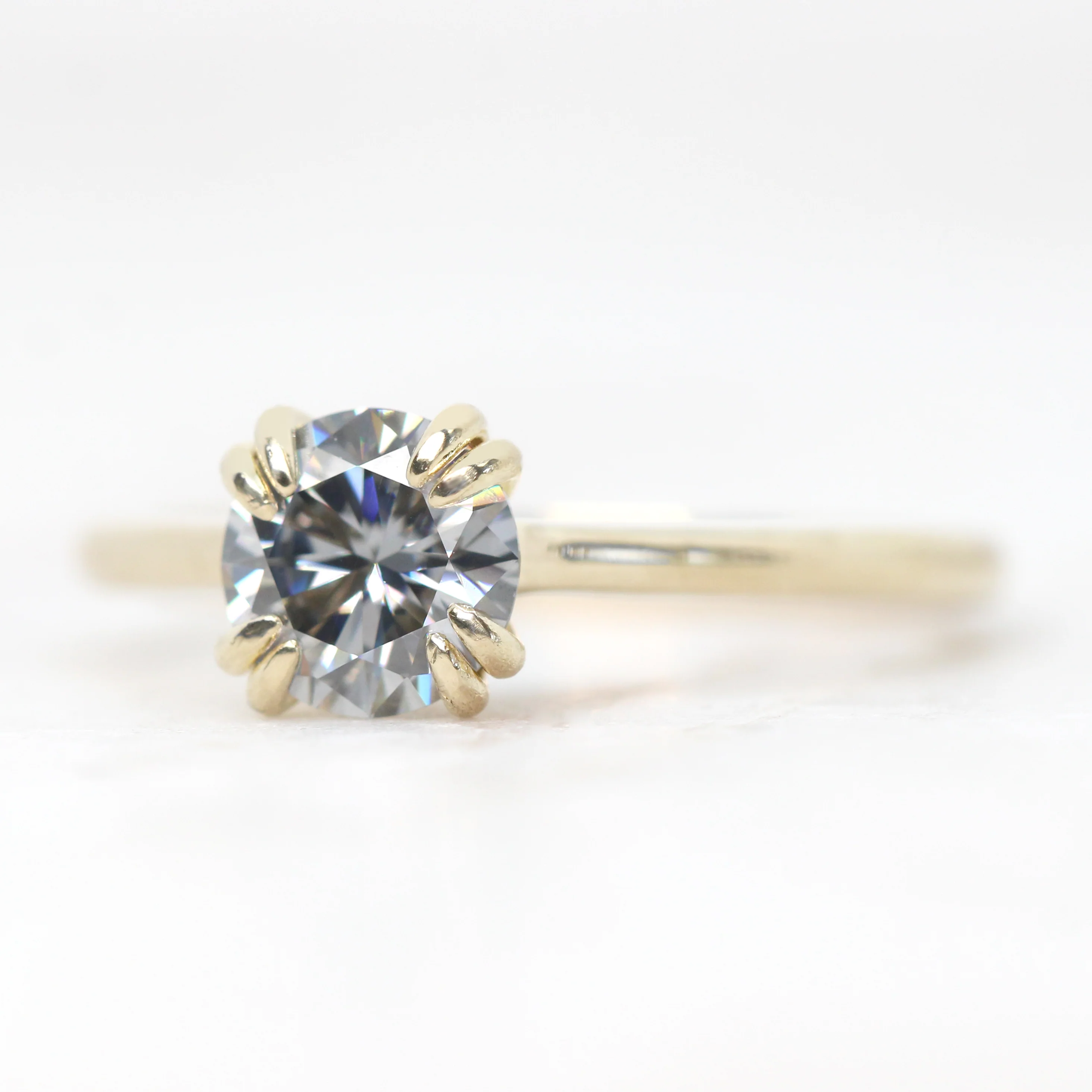 Nesta Ring with a Round Gray Moissanite - Made to Order - Image 3