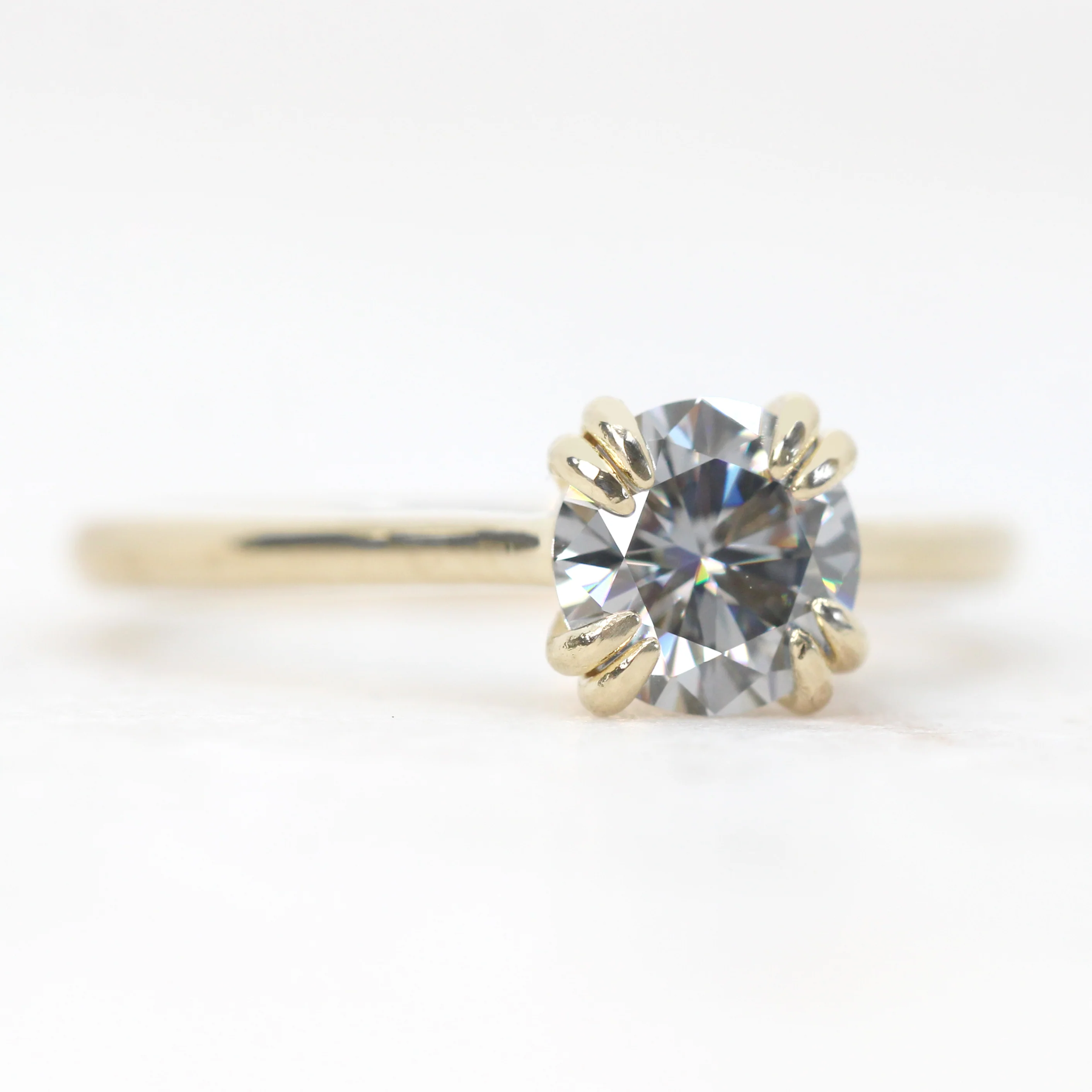 Nesta Ring with a Round Gray Moissanite - Made to Order - Image 4