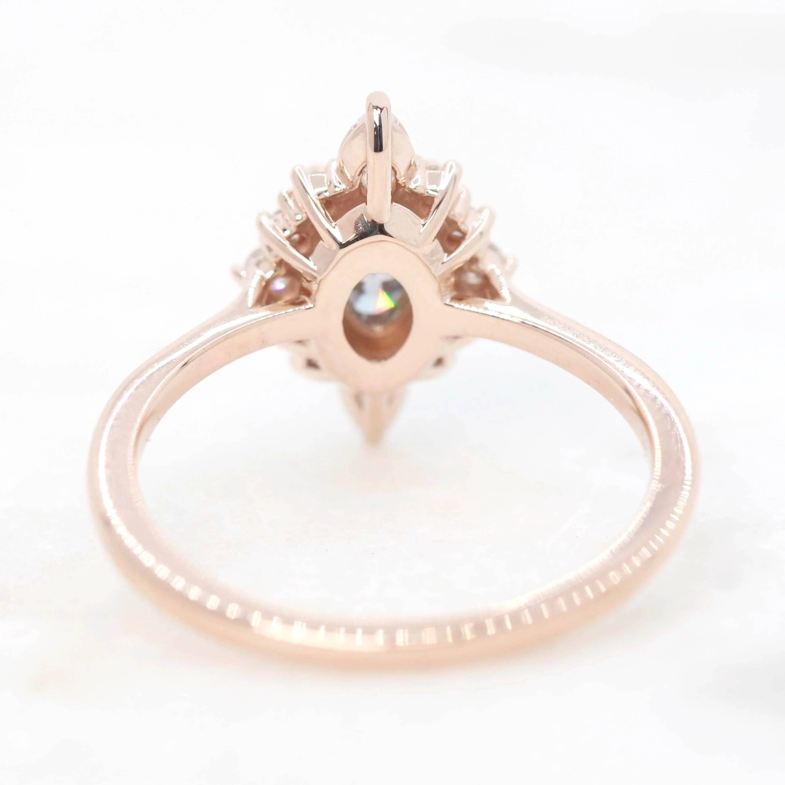 Noelle Ring with a Gray Oval Moissanite and Moissanite Accents - Made to Order - Image 6