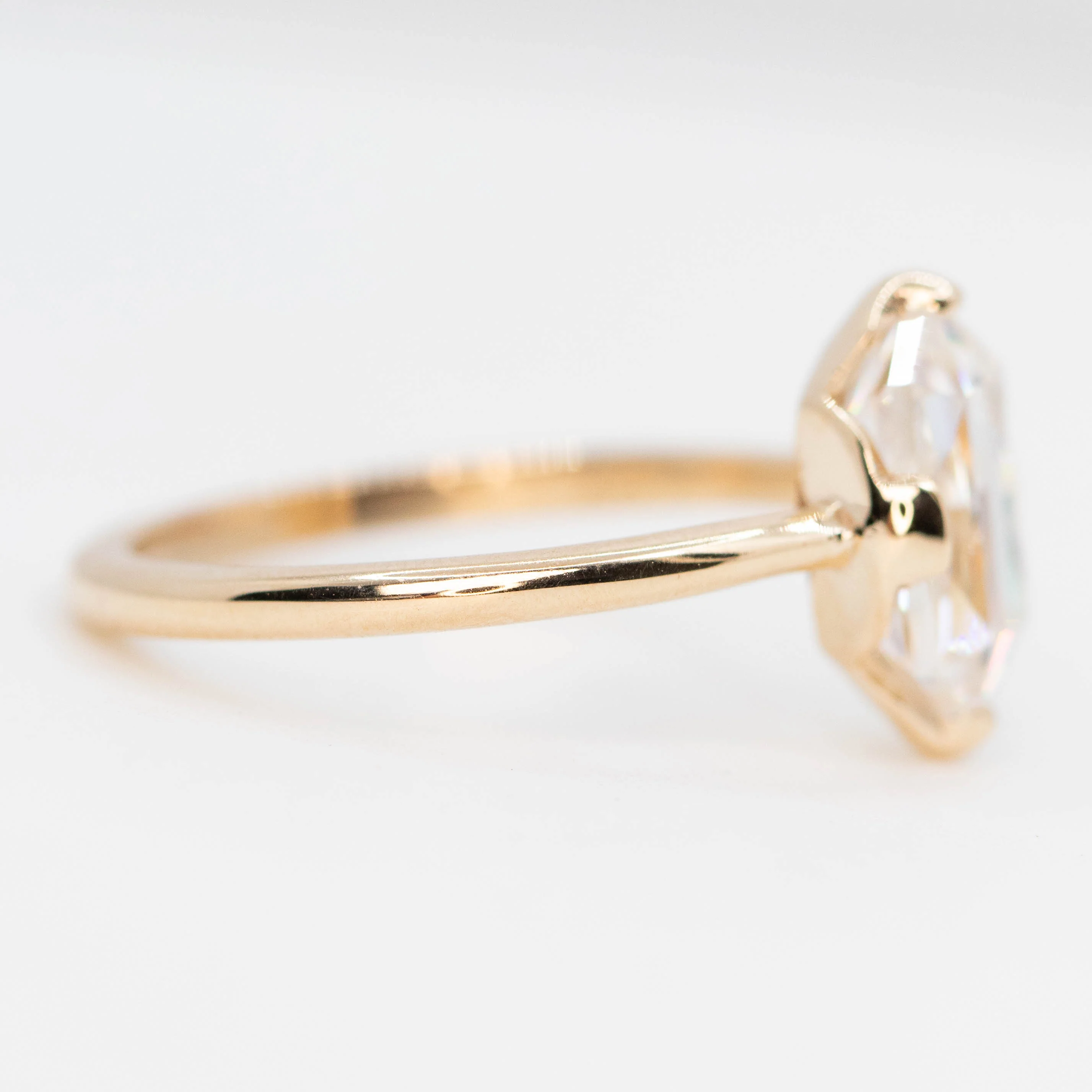 Nora Ring with a 2.27 Carat Portrait Cut Moissanite in 14k Champagne Gold - Ready to Size and Ship - Image 5