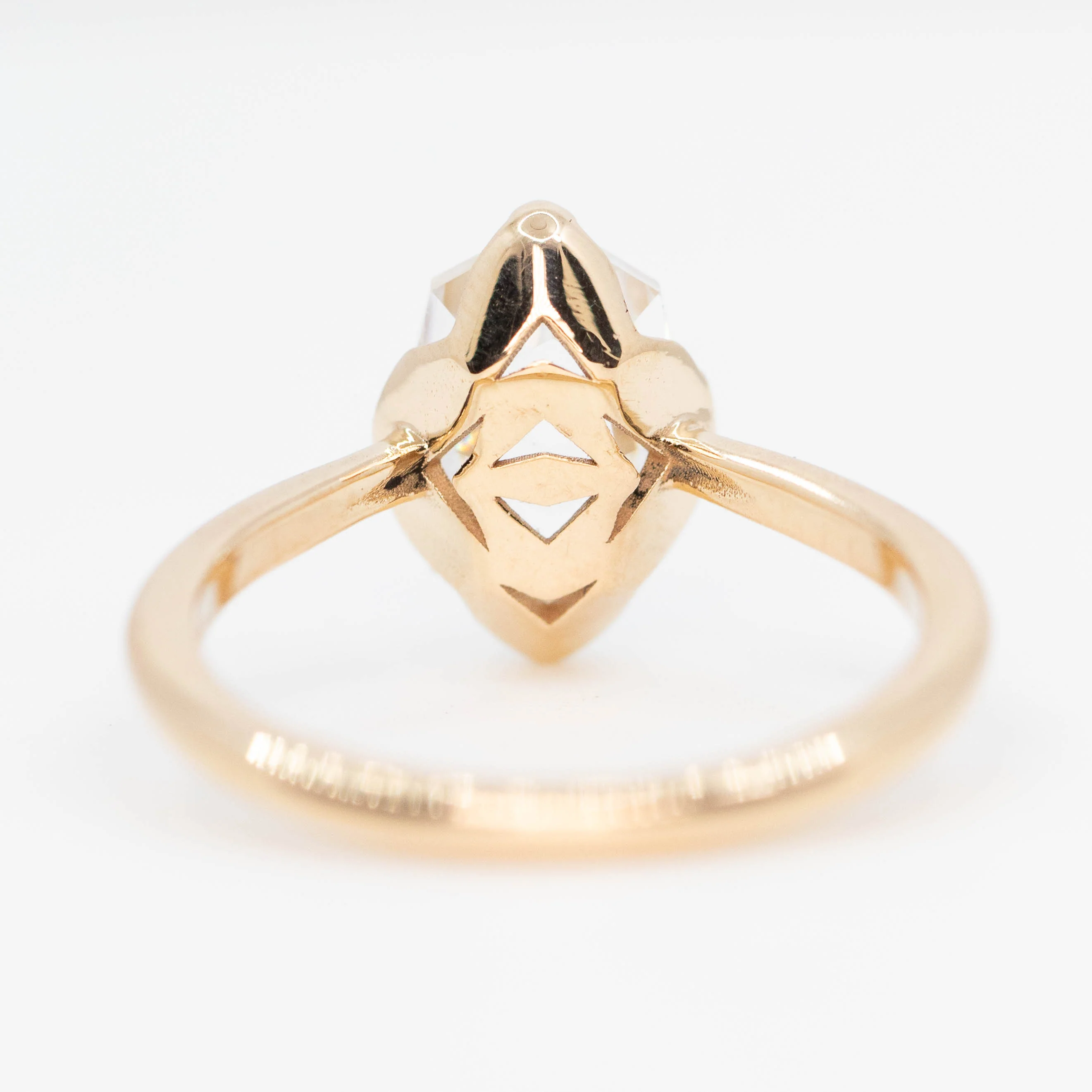Nora Ring with a 2.27 Carat Portrait Cut Moissanite in 14k Champagne Gold - Ready to Size and Ship - Image 6