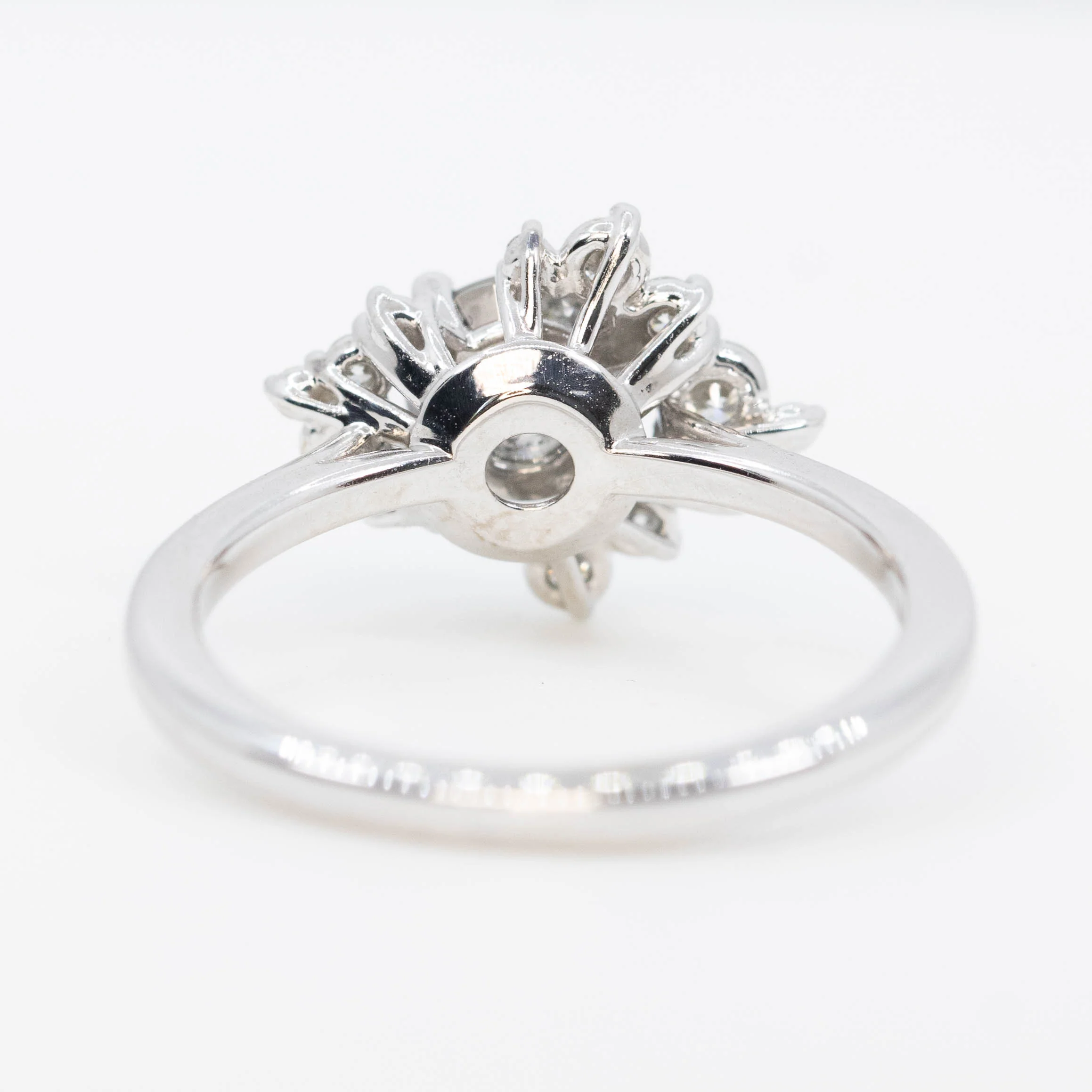 Orion Ring with a 0.81 Carat Round Charcoal Salt and Pepper Diamond and White Accent Diamonds in 14k White Gold - Ready to Size and Ship - Image 6