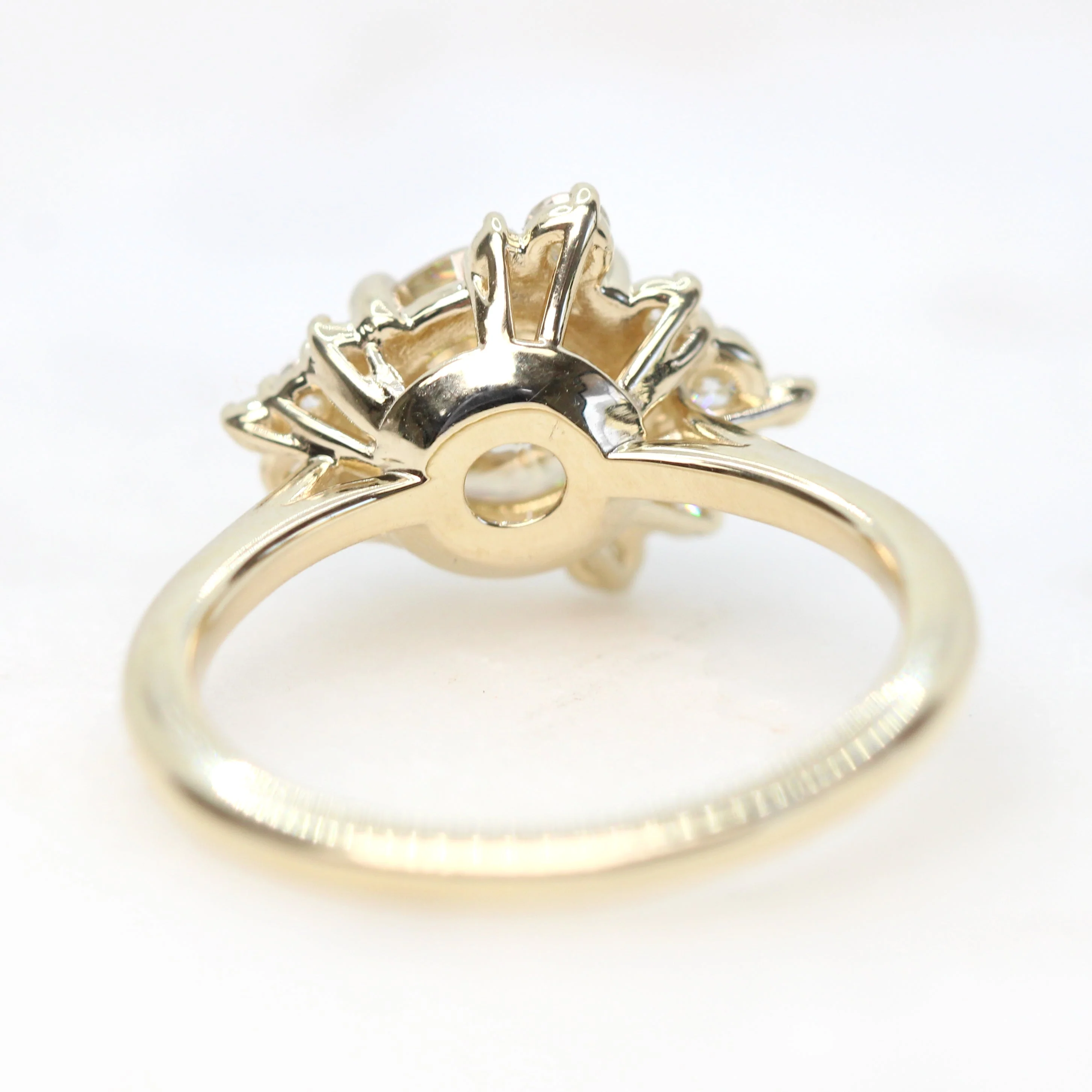 Orion Ring with a 1.25 Carat Round Golden Champagne Moissanite and White Accent Diamonds - Made to Order - Image 6