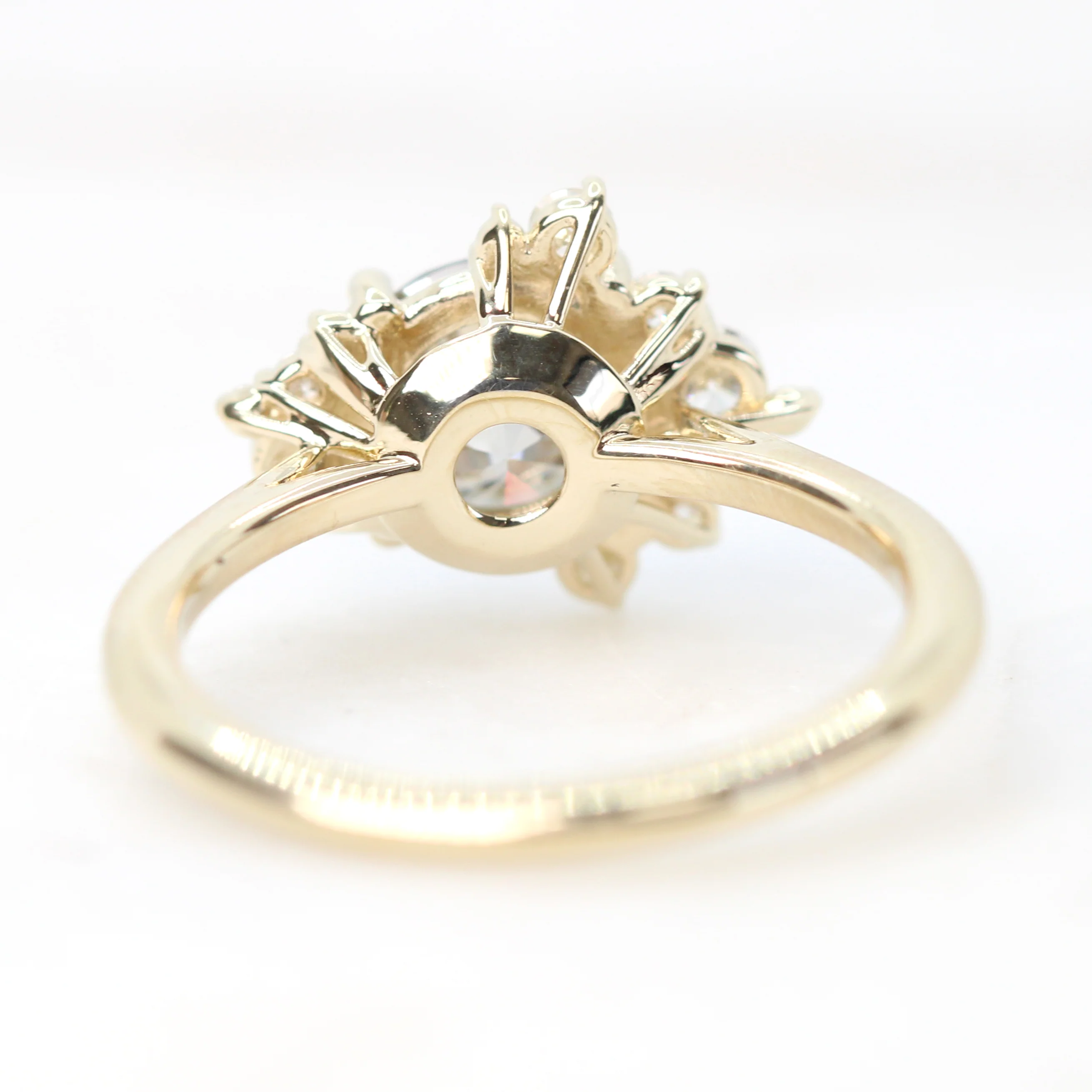 Orion Ring with a Round Gray Moissanite and White Accent Diamonds - Made to Order - Image 6