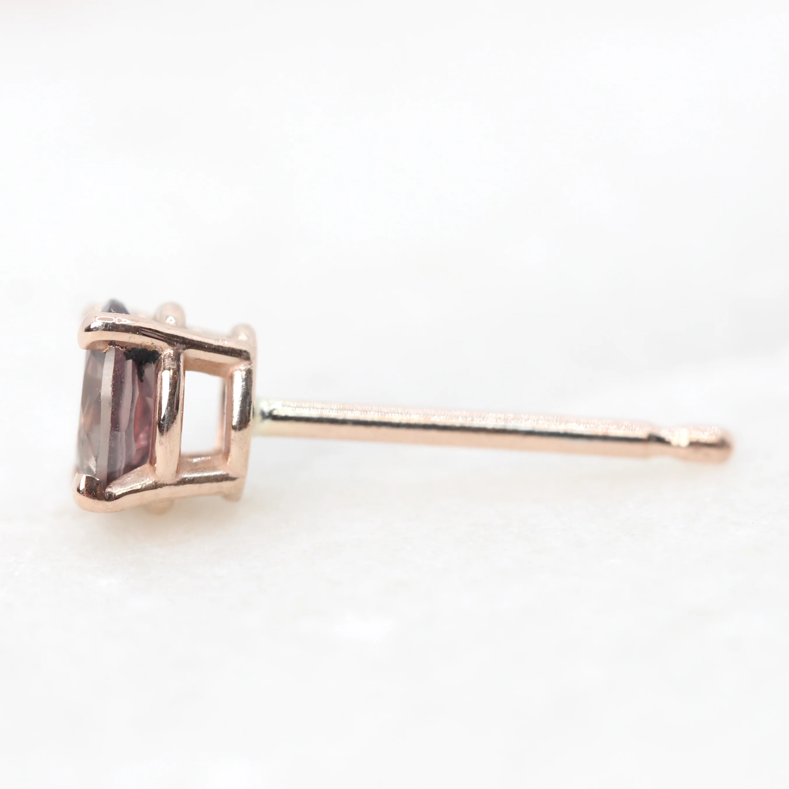 Pink Oval Sapphire Earrings in 14k Rose Gold - Ready to Ship - Image 4