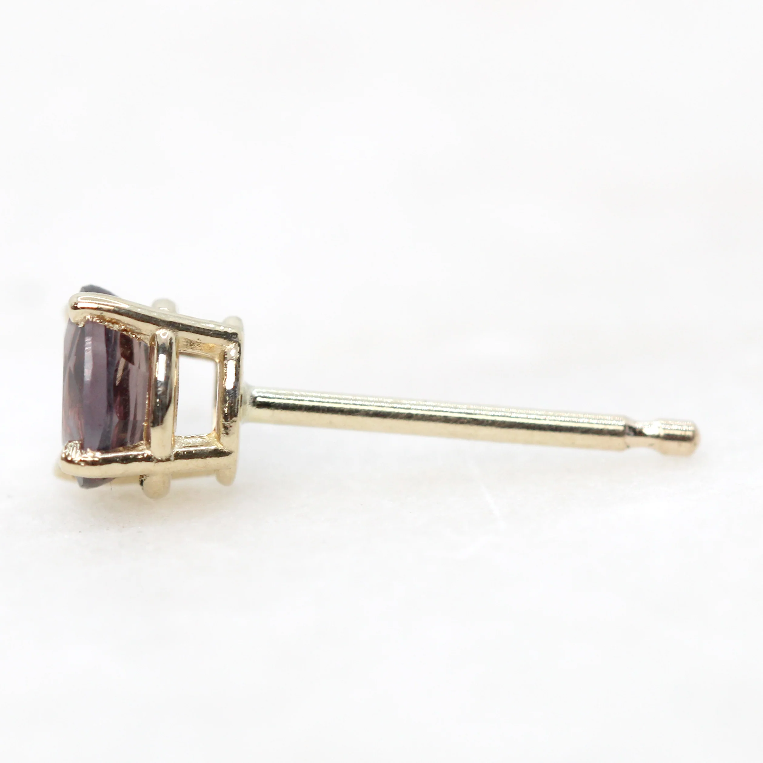 Pink Oval Sapphire Earrings in 14k Yellow Gold - Ready to Ship - Image 4