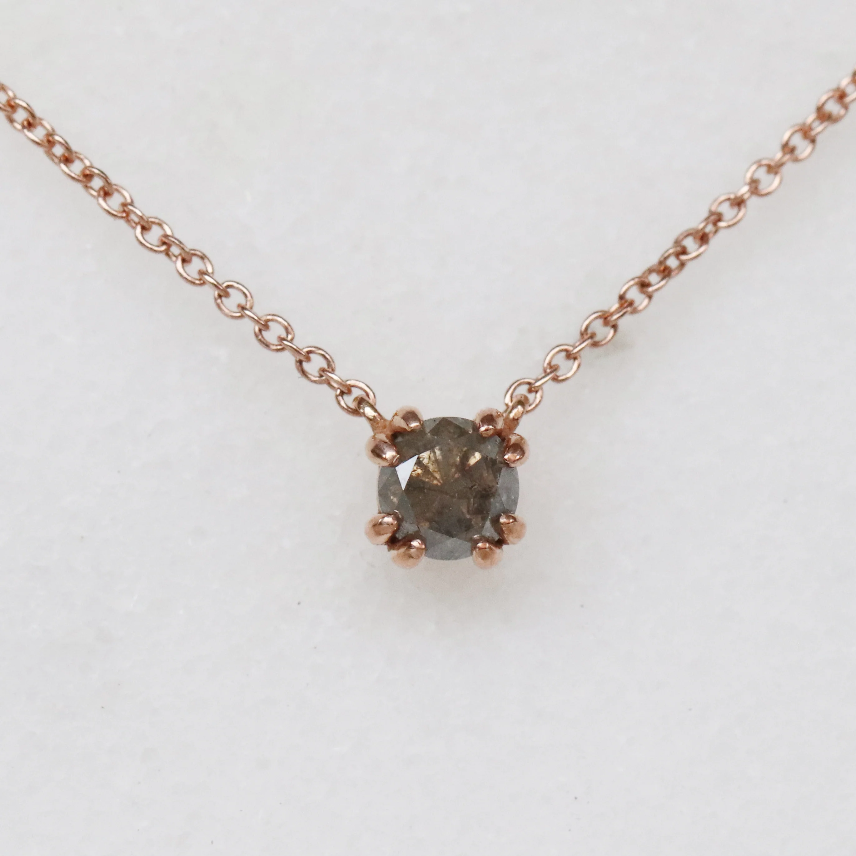 Project: Custom Thatcher 16 inch Necklace with a .50 carat Round Brilliant Cut Salt and Pepper Diamond in 14k - Image 3