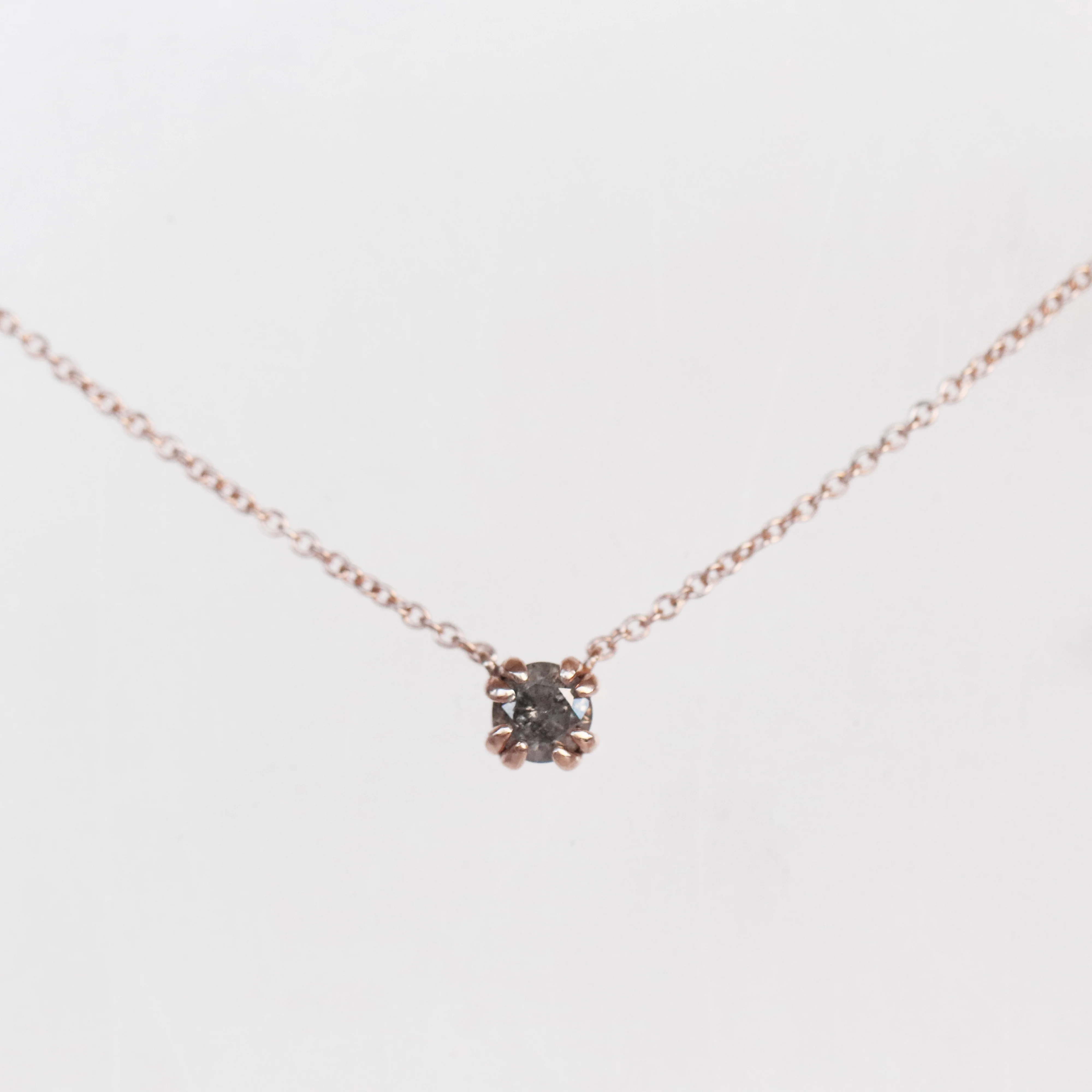 Project: Custom Thatcher 16 inch Necklace with a .50 carat Round Brilliant Cut Salt and Pepper Diamond in 14k - Image 5