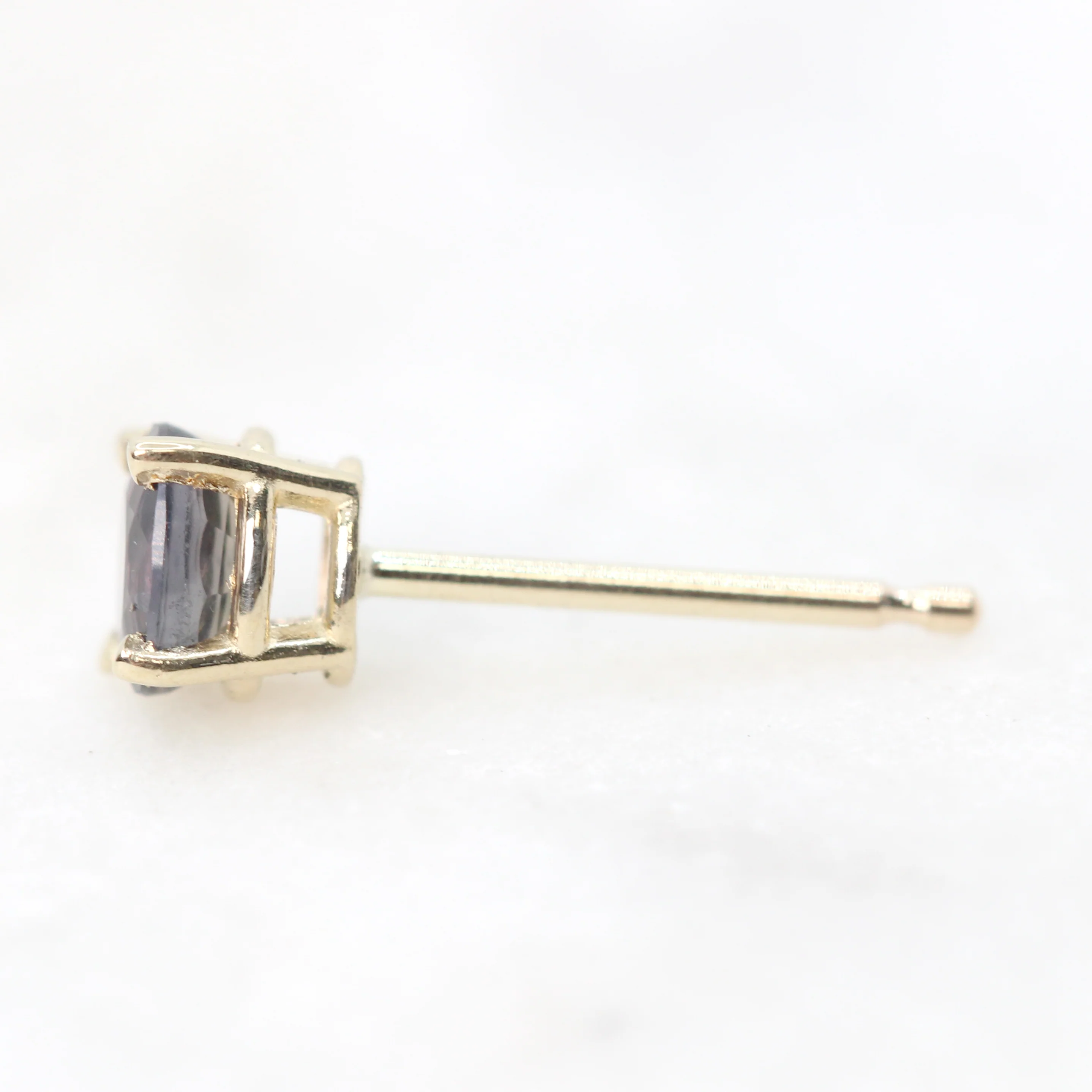 Purple Oval Sapphire Earrings in 14k Yellow Gold - Ready to Ship - Image 4