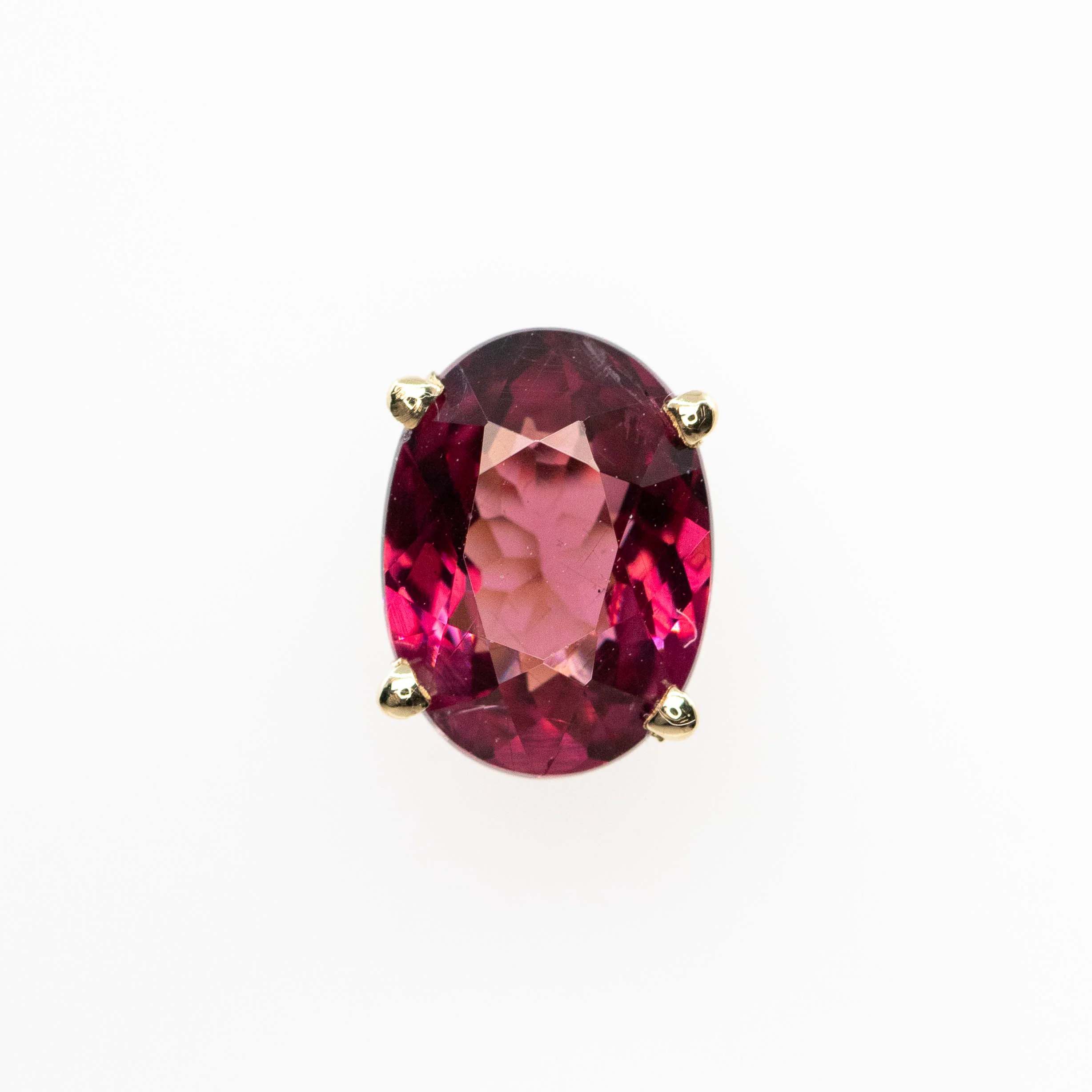Red Oval Garnet Earrings in 14k Yellow Gold - Ready to Ship - Image 3
