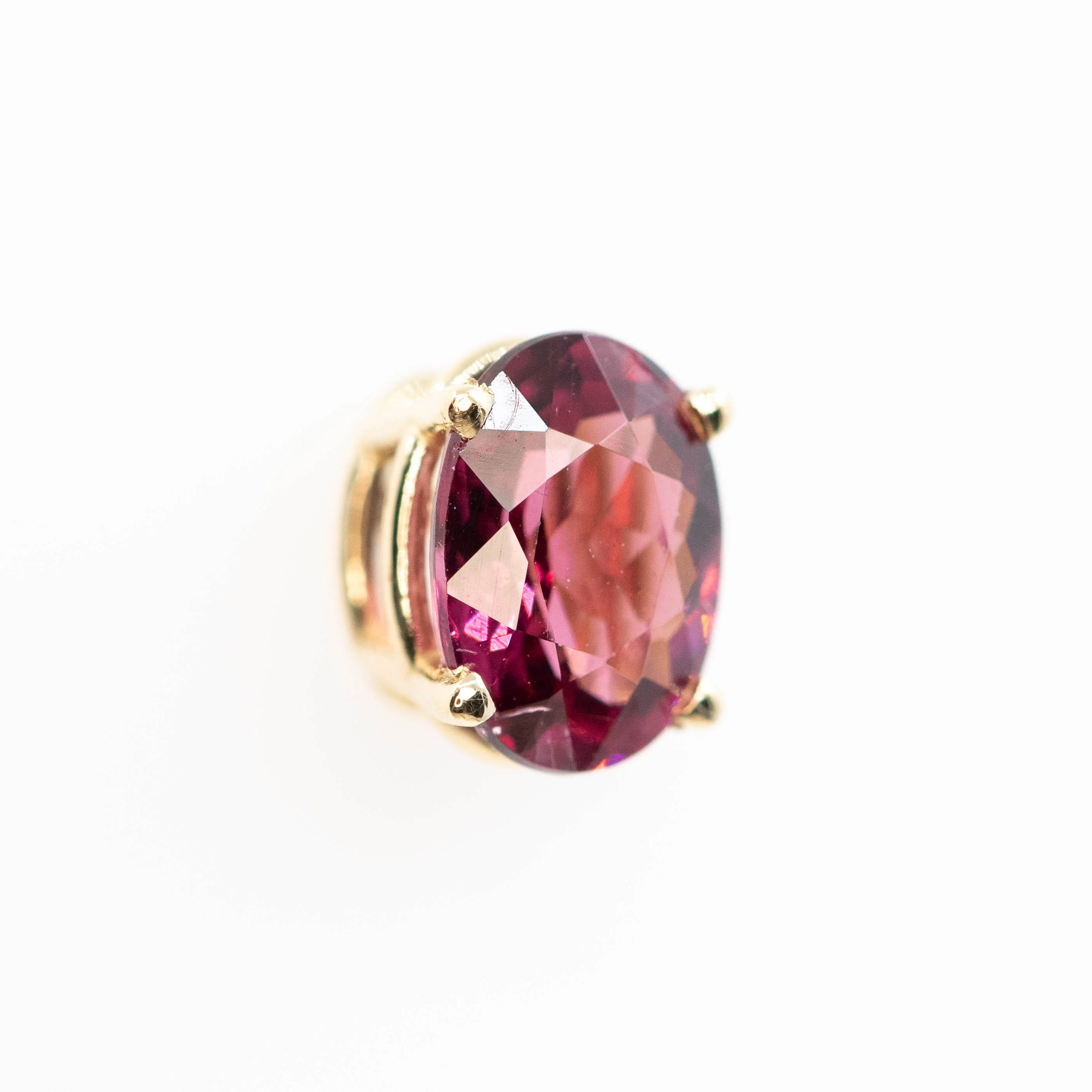 Red Oval Garnet Earrings in 14k Yellow Gold - Ready to Ship - Image 4