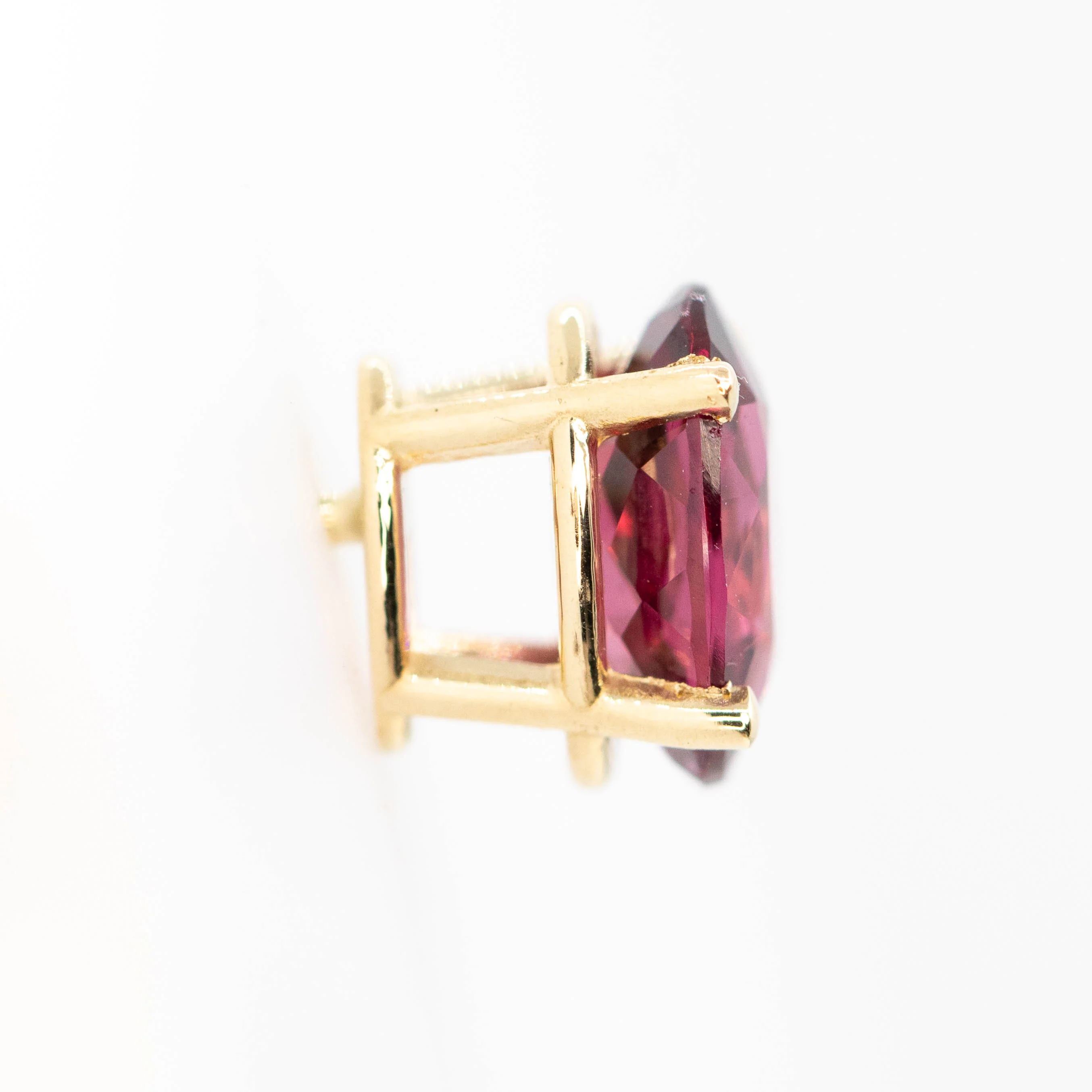 Red Oval Garnet Earrings in 14k Yellow Gold - Ready to Ship - Image 5
