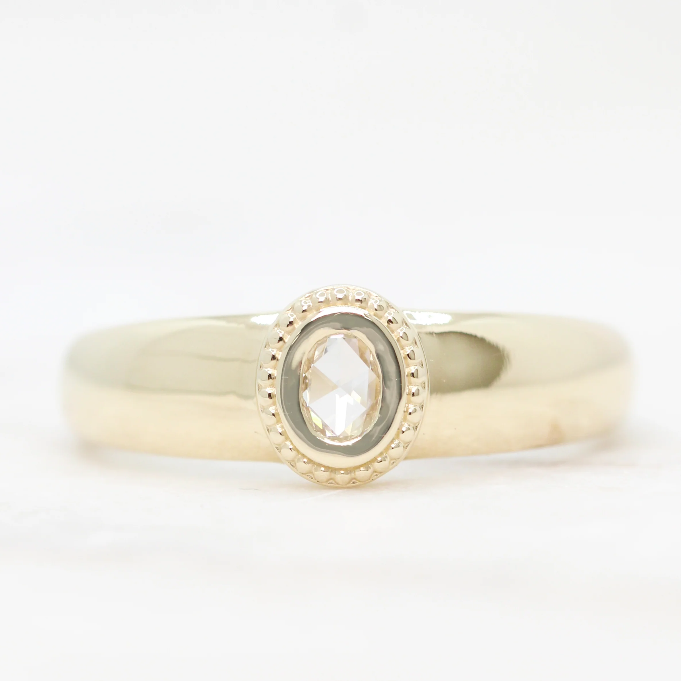 Eloise Ring with a 0.10 Carat Oval Rose Cut Diamond - Made to Order