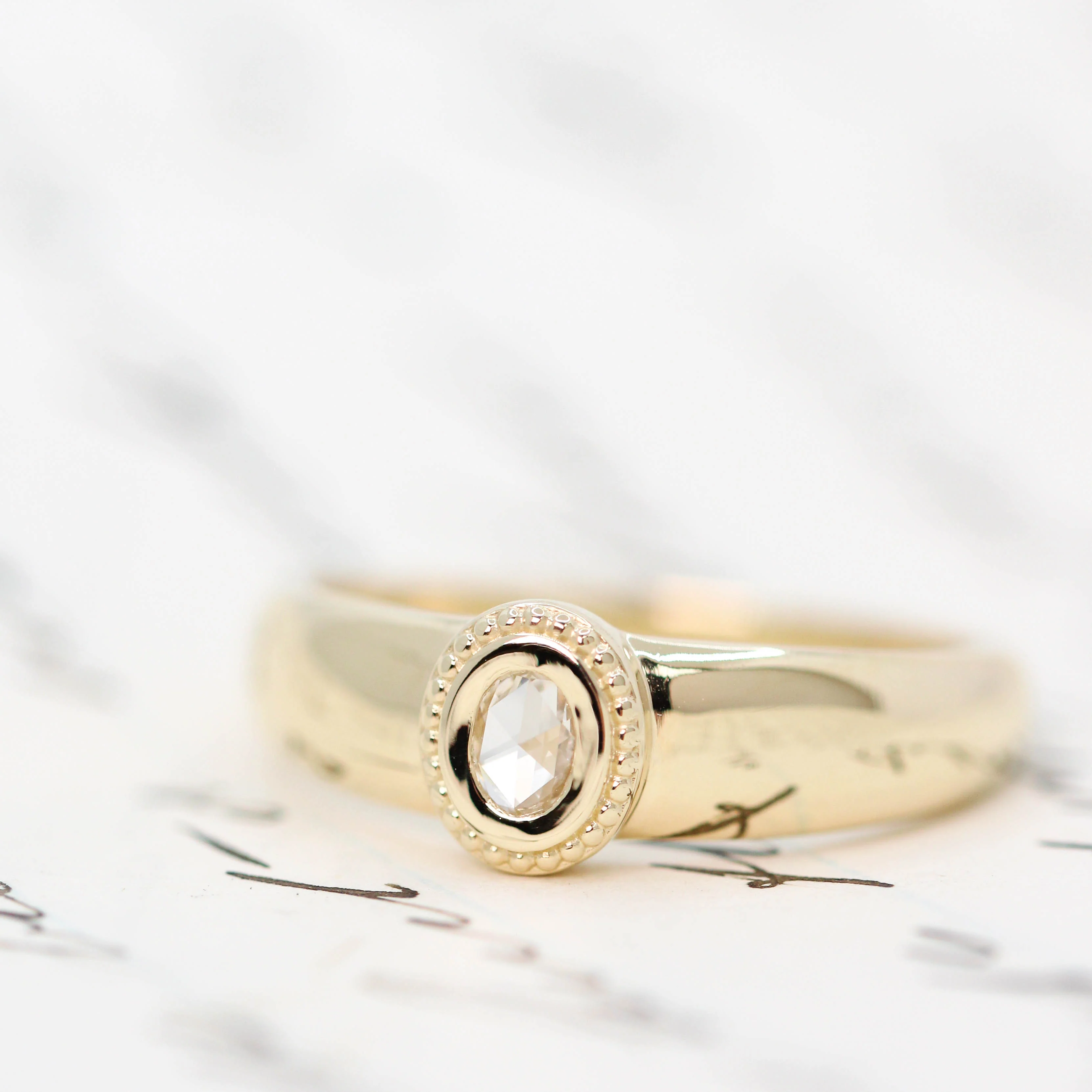 Eloise Ring with a 0.10 Carat Oval Rose Cut Diamond - Made to Order - Image 8