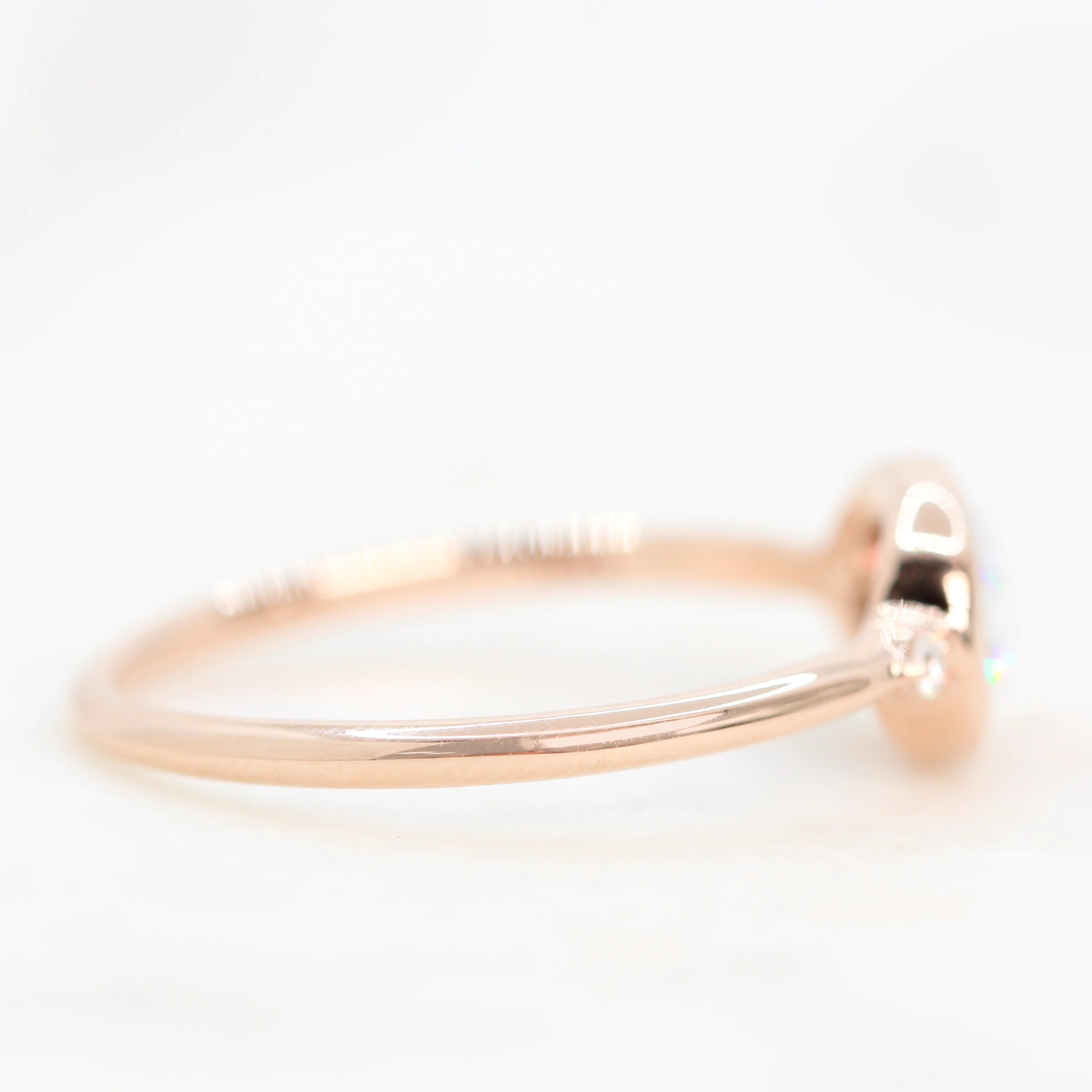 Beatrice Ring with a 0.5 Carat Clear Oval Moissanite and Round Accent Moissanites - Made to Order - Image 5