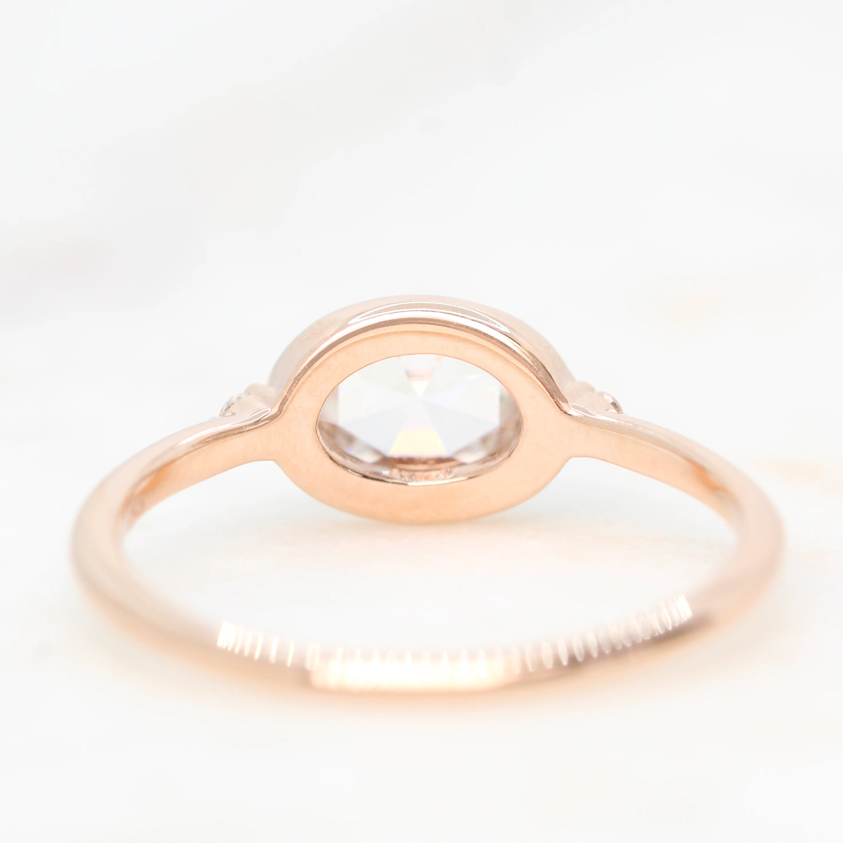 Beatrice Ring with a 0.5 Carat Clear Oval Moissanite and Round Accent Moissanites - Made to Order - Image 7