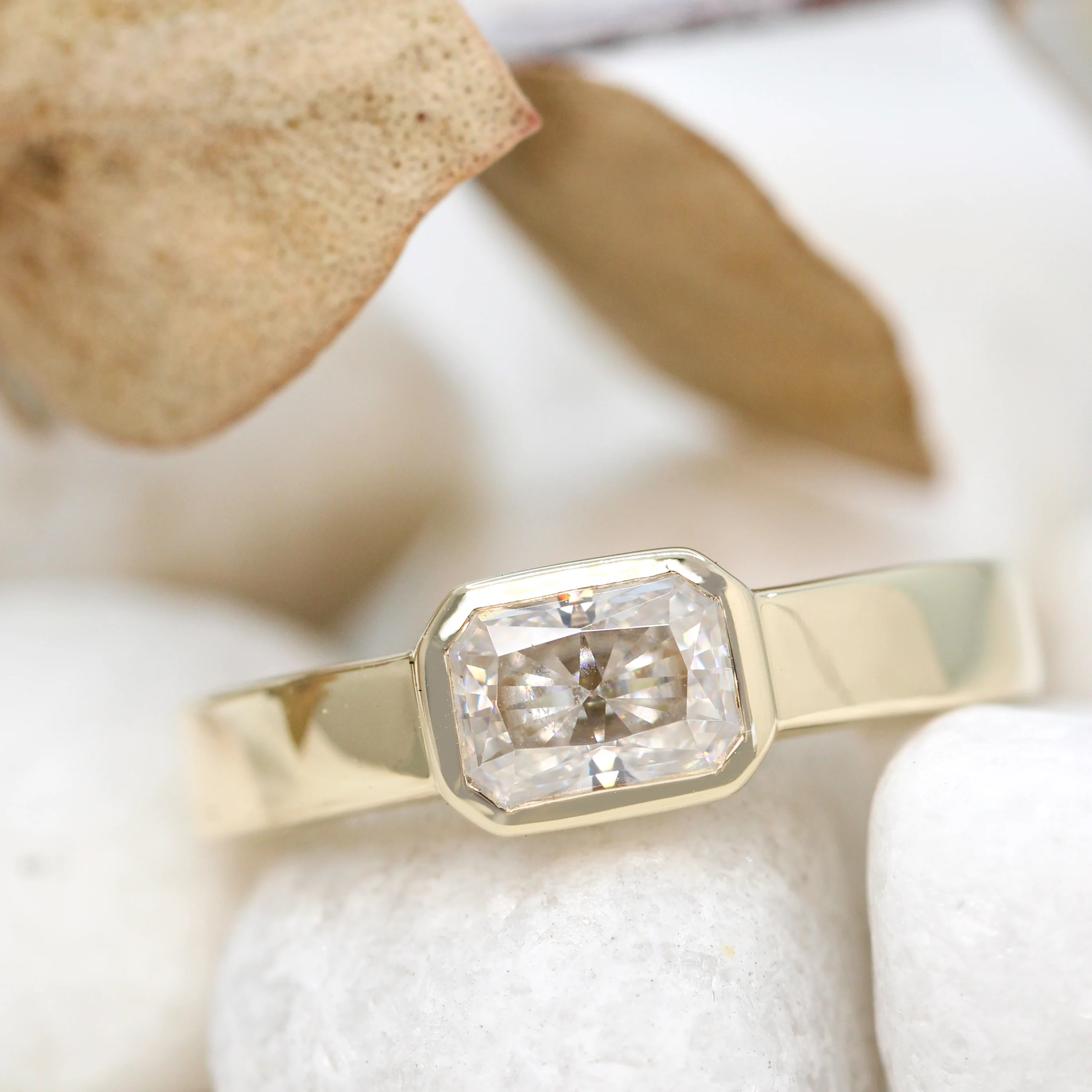 Mabel Ring with a Radiant Cut Moissanite - Made to Order, Choose Your Gold Tone - Image 11