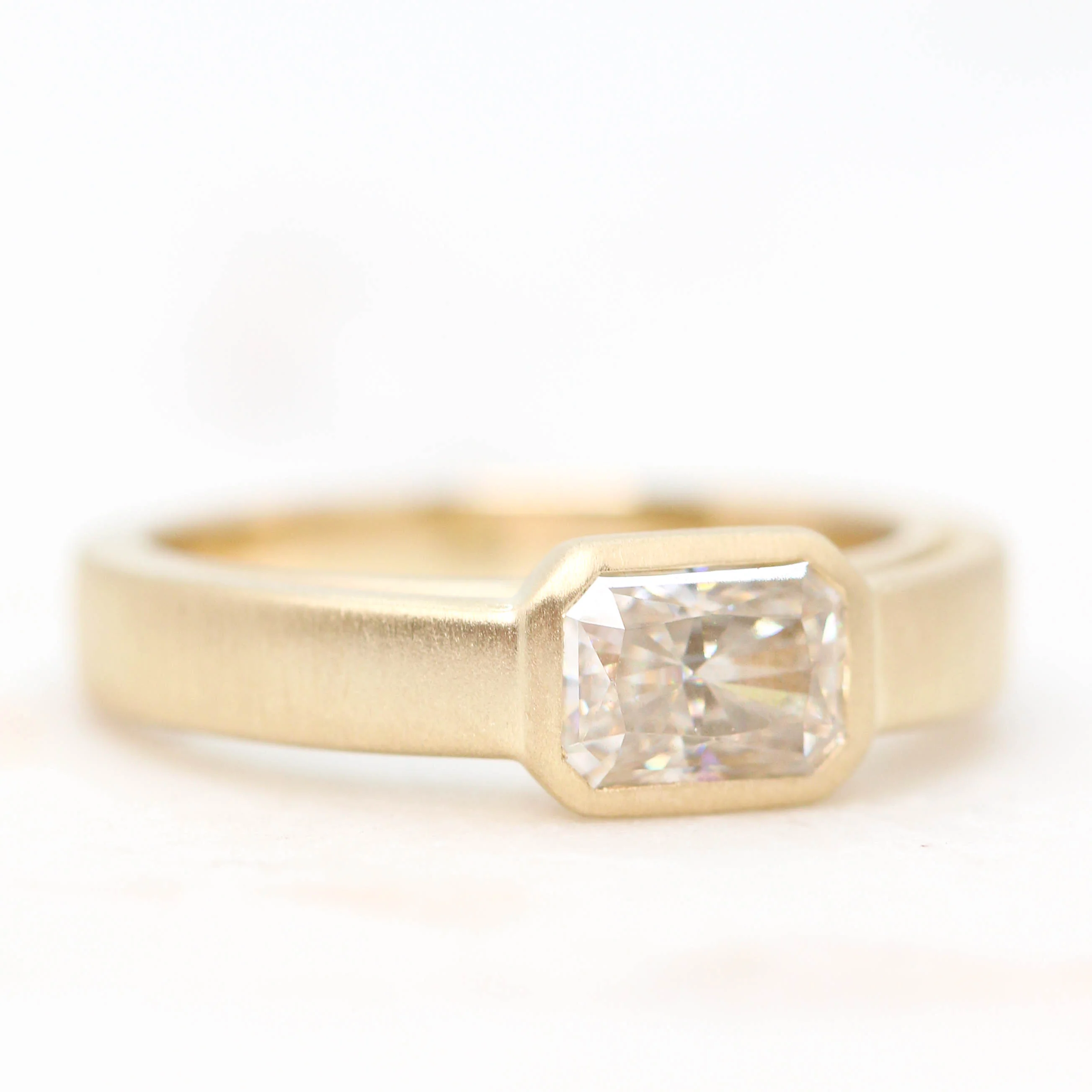Mabel Ring with a Radiant Cut Moissanite - Made to Order, Choose Your Gold Tone - Image 3