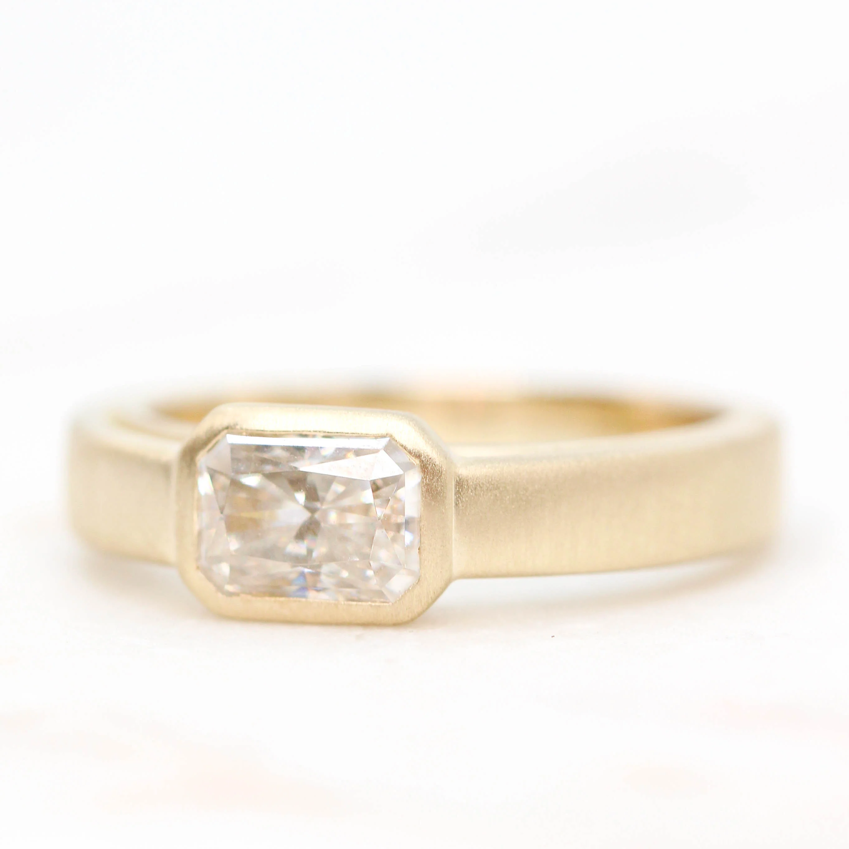 Mabel Ring with a Radiant Cut Moissanite - Made to Order, Choose Your Gold Tone - Image 4