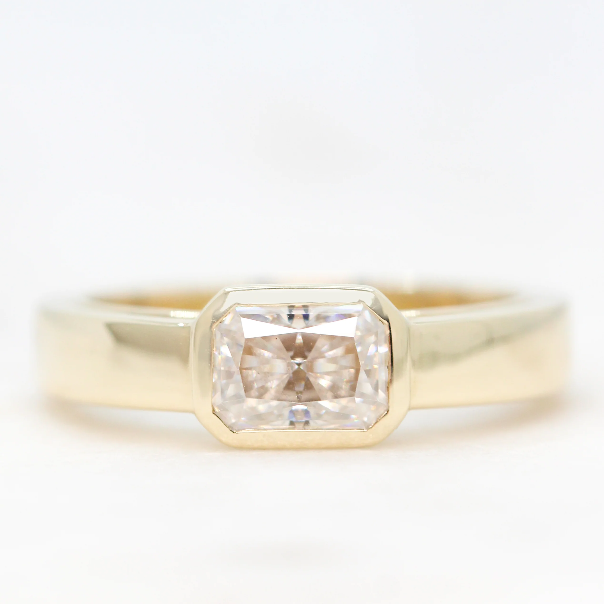 Mabel Ring with a Radiant Cut Moissanite - Made to Order, Choose Your Gold Tone - Image 5