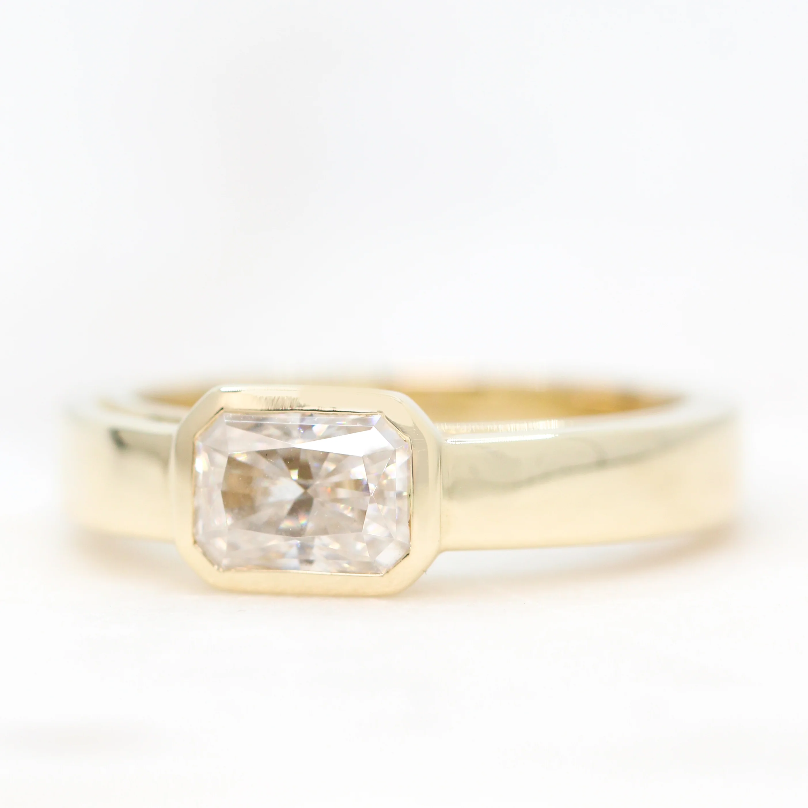 Mabel Ring with a Radiant Cut Moissanite - Made to Order, Choose Your Gold Tone - Image 6