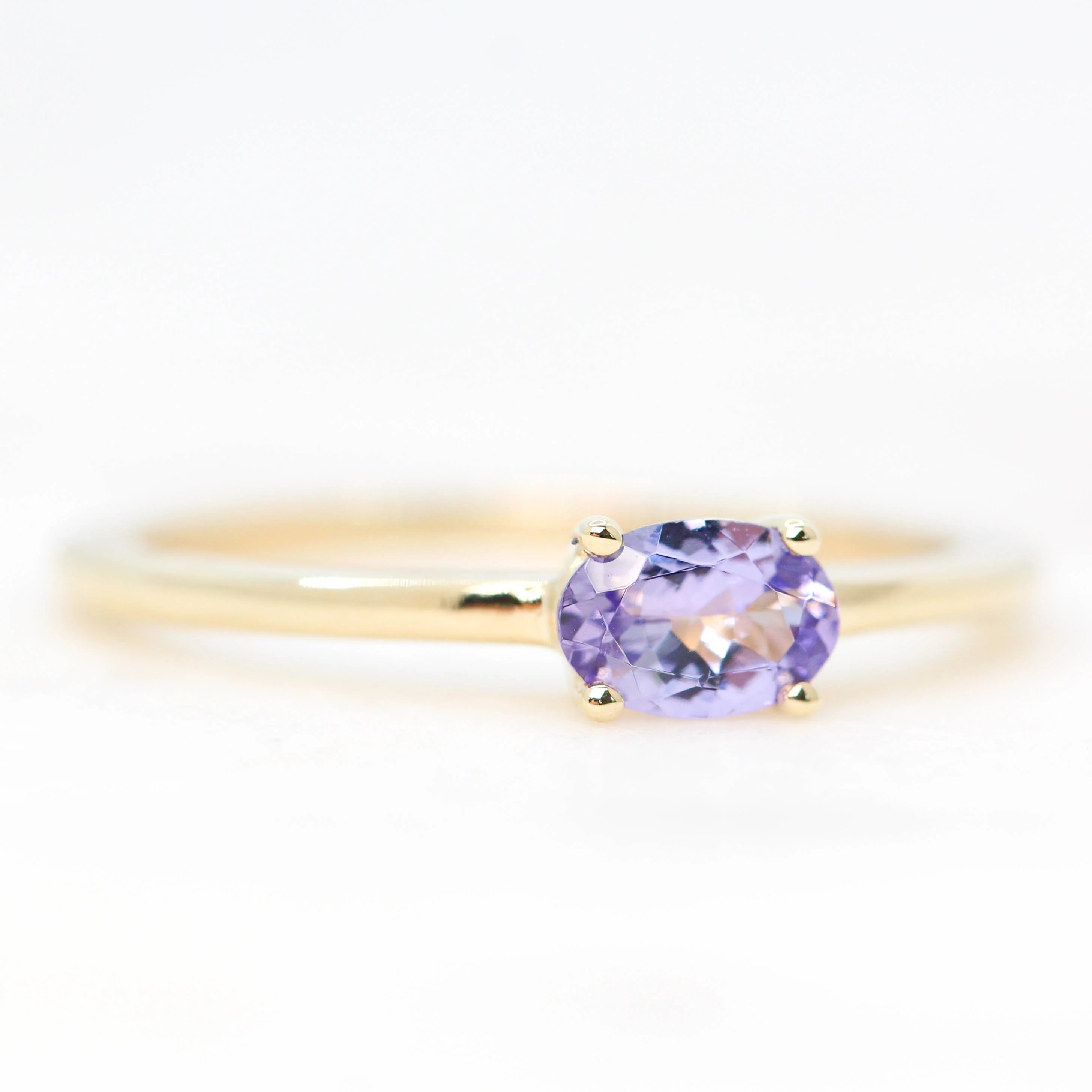 Ruthie Ring with a 0.44 Carat Oval Tanzanite in 14k Yellow Gold - Ready to Size and Ship - Image 3