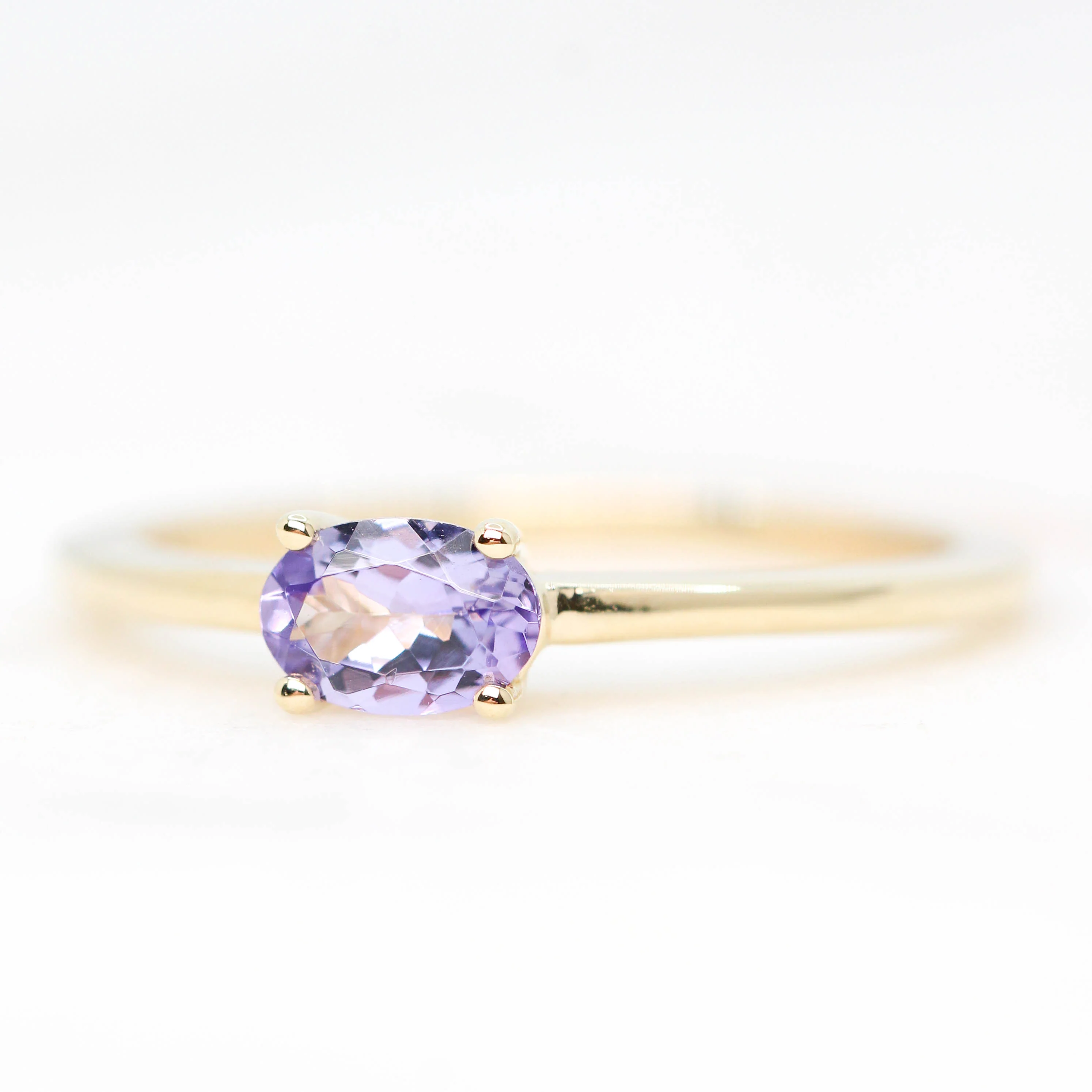 Ruthie Ring with a 0.44 Carat Oval Tanzanite in 14k Yellow Gold - Ready to Size and Ship - Image 4