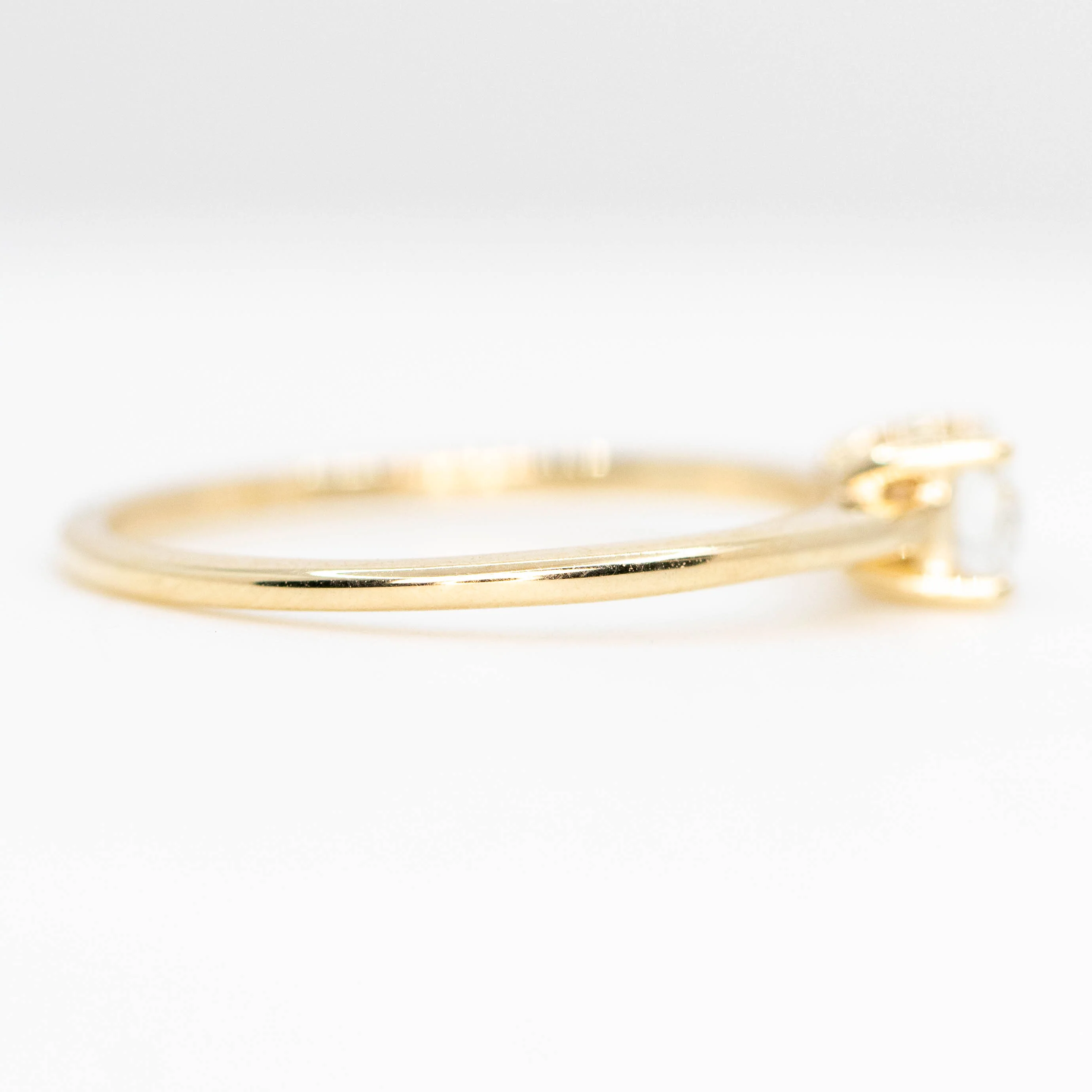 Ruthie Ring with a 0.75 Carat Radiant Cut White Sapphire in 10k Yellow Gold - Ready to Size and Ship - Image 5