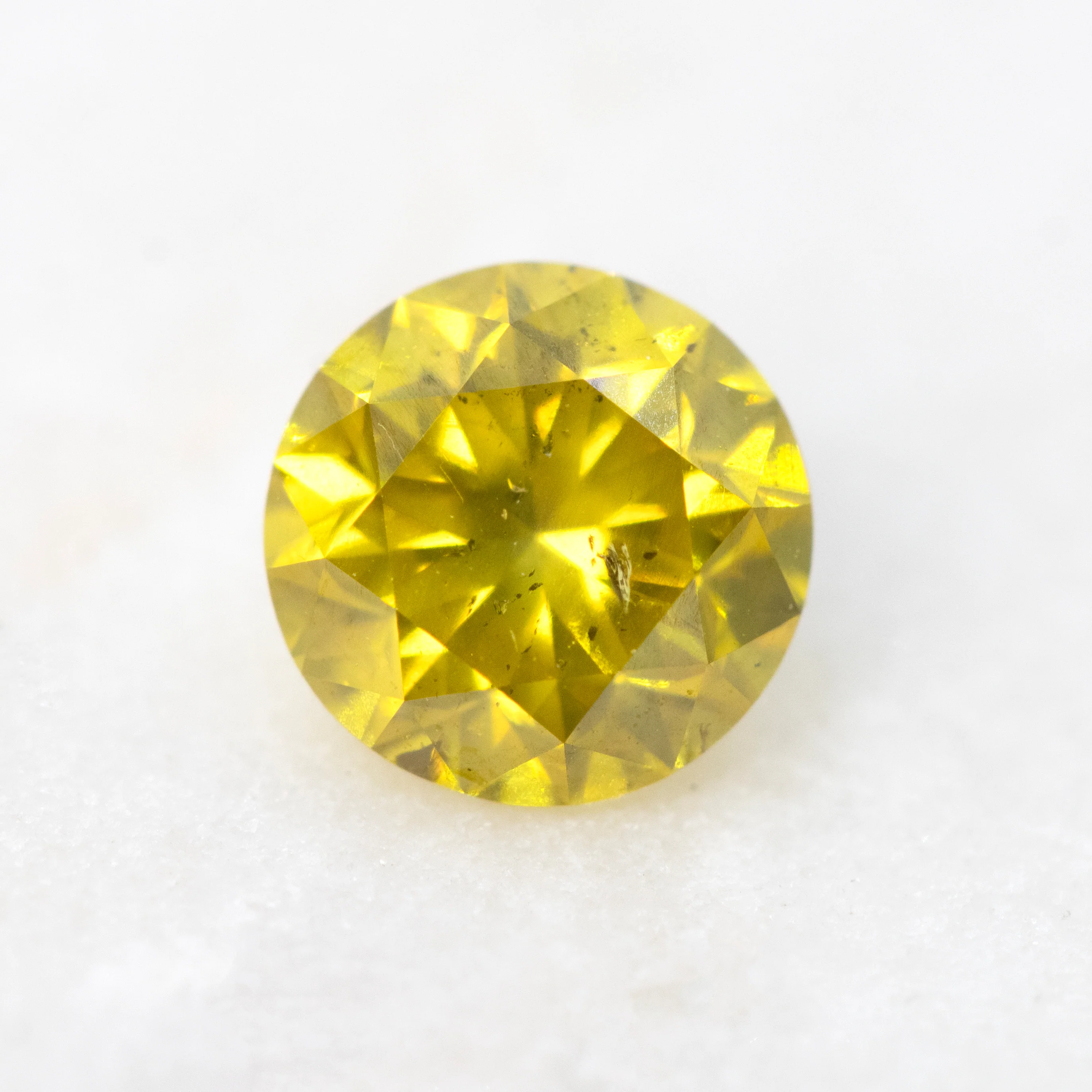 0.54 Carat Round Yellow Salt and Pepper Diamond for Custom Work - Inventory Code SCYR054