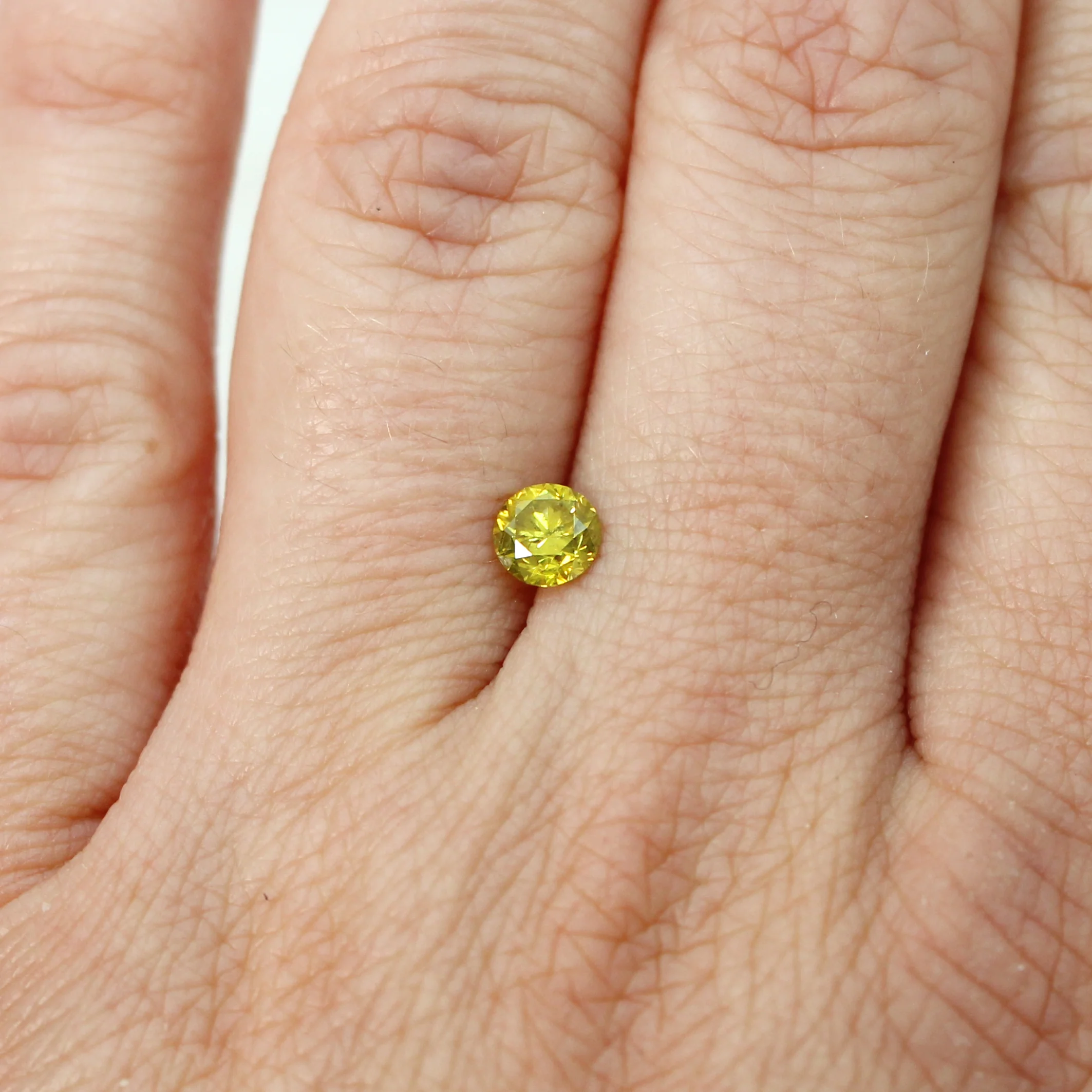 0.54 Carat Round Yellow Salt and Pepper Diamond for Custom Work - Inventory Code SCYR054 - Image 2