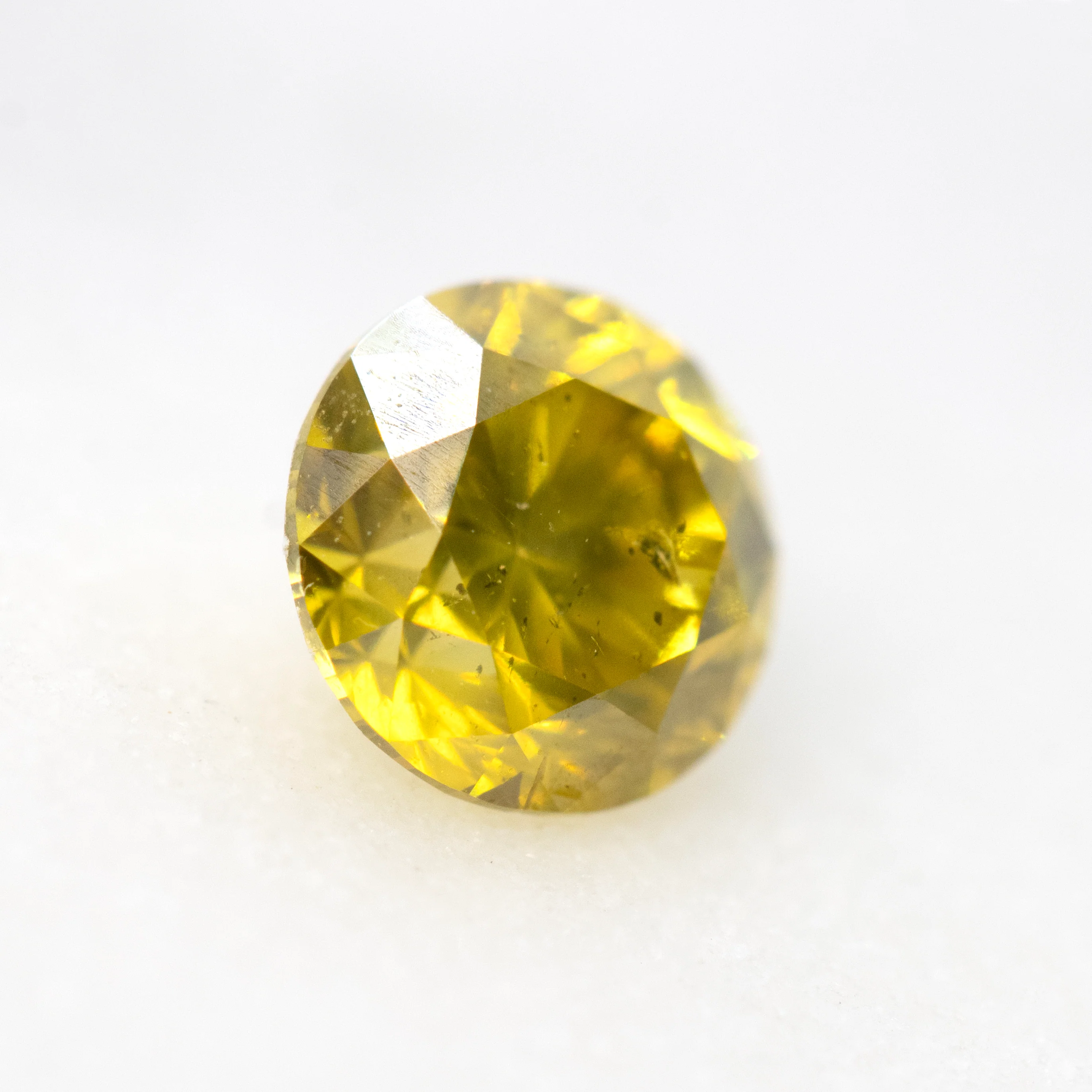 0.54 Carat Round Yellow Salt and Pepper Diamond for Custom Work - Inventory Code SCYR054 - Image 4