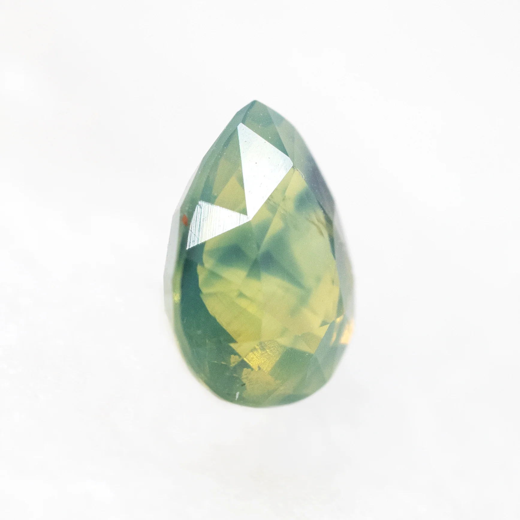 0.91 Carat Bicolor Teal Pear Sapphire for Custom Work - Inventory Code BTSP091 - Image 4