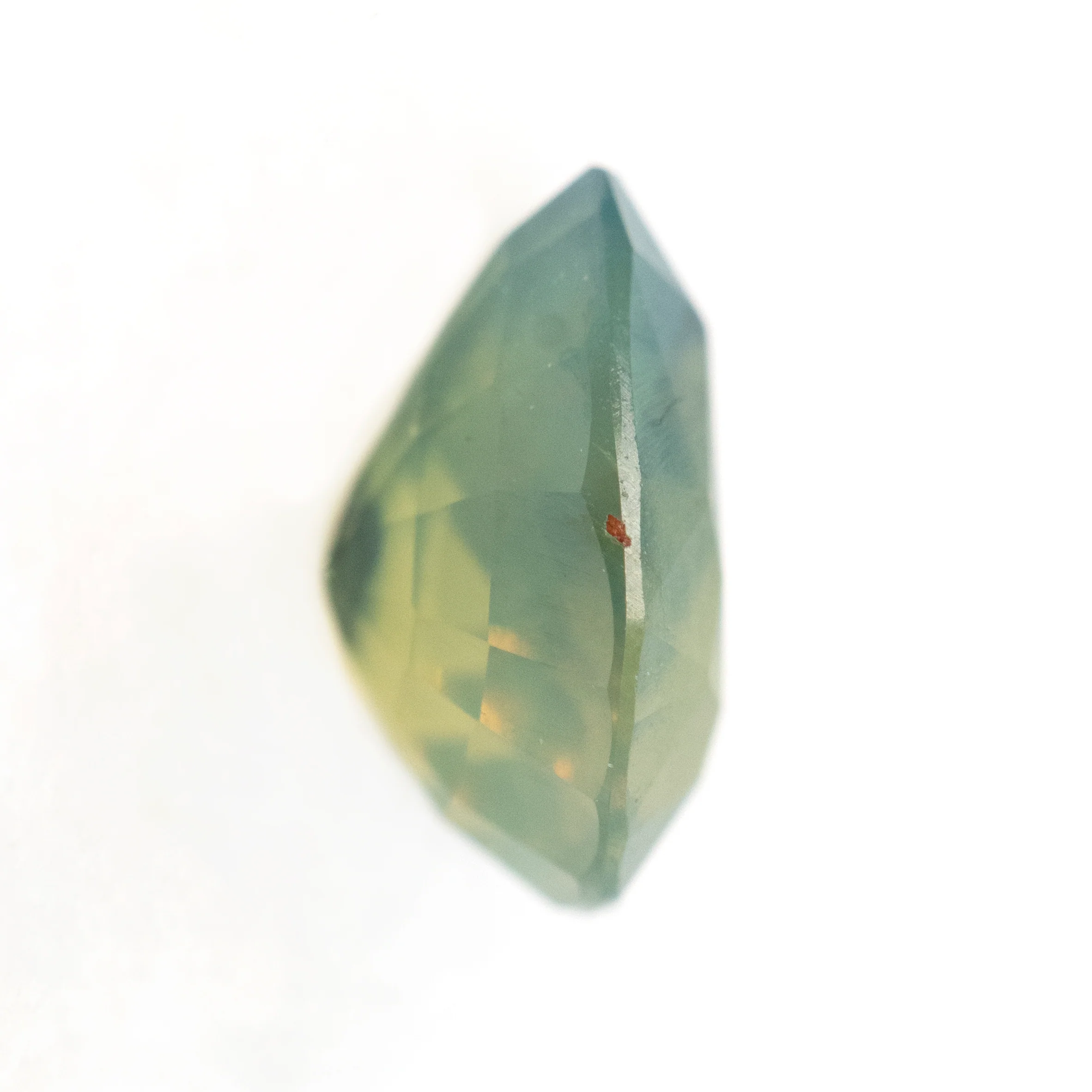 0.91 Carat Bicolor Teal Pear Sapphire for Custom Work - Inventory Code BTSP091 - Image 5