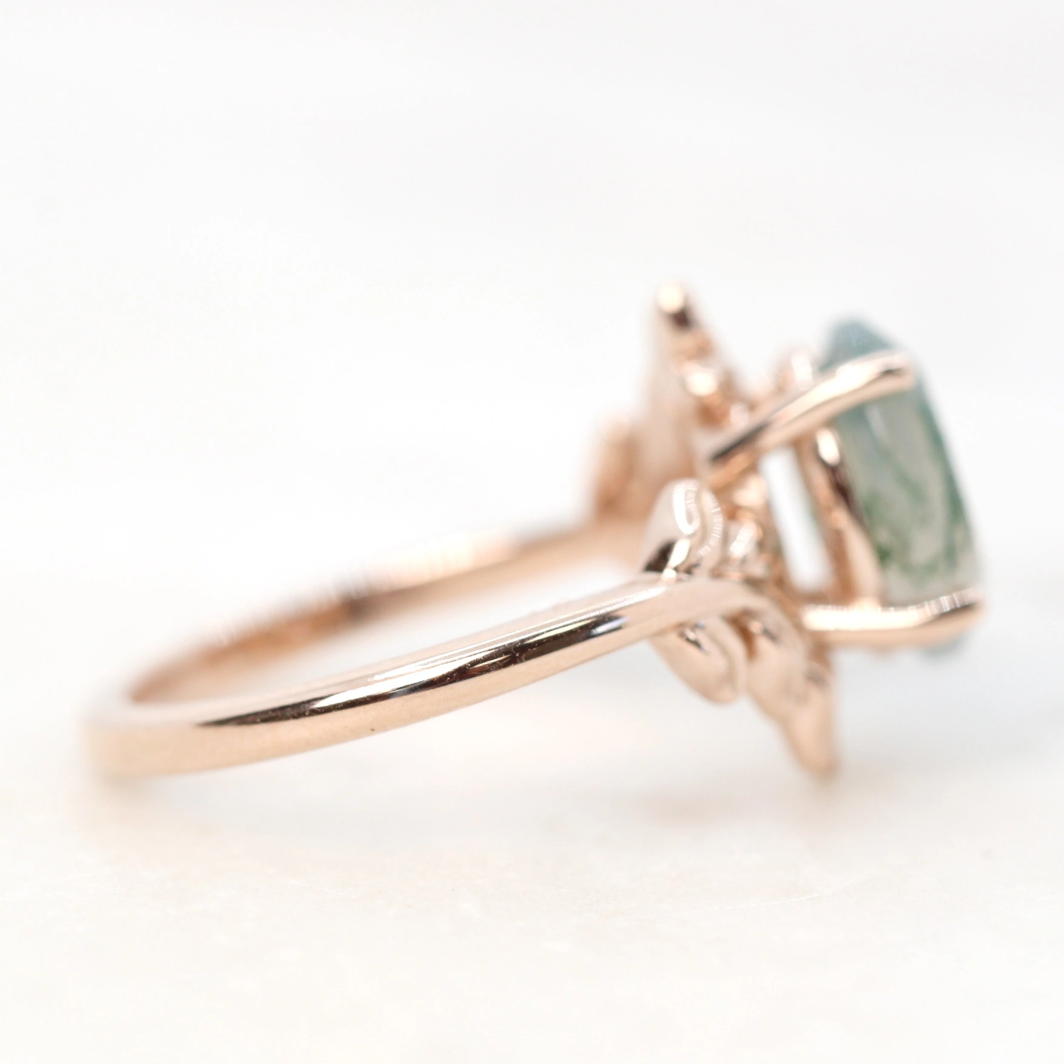 Sara Ring with an Oval Moss Agate - Made to Order - Image 5