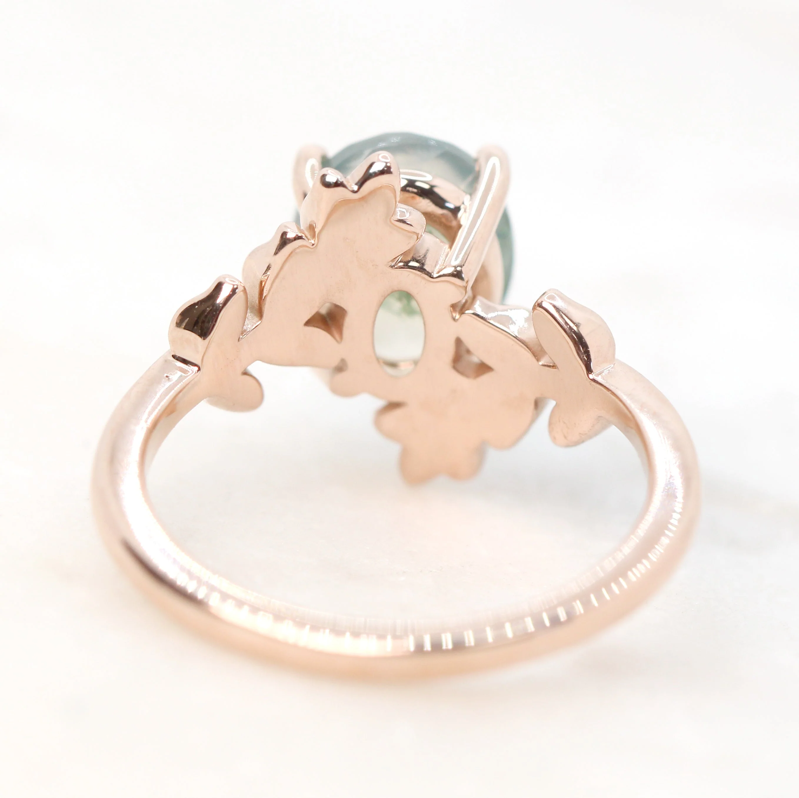 Sara Ring with an Oval Moss Agate - Made to Order - Image 7