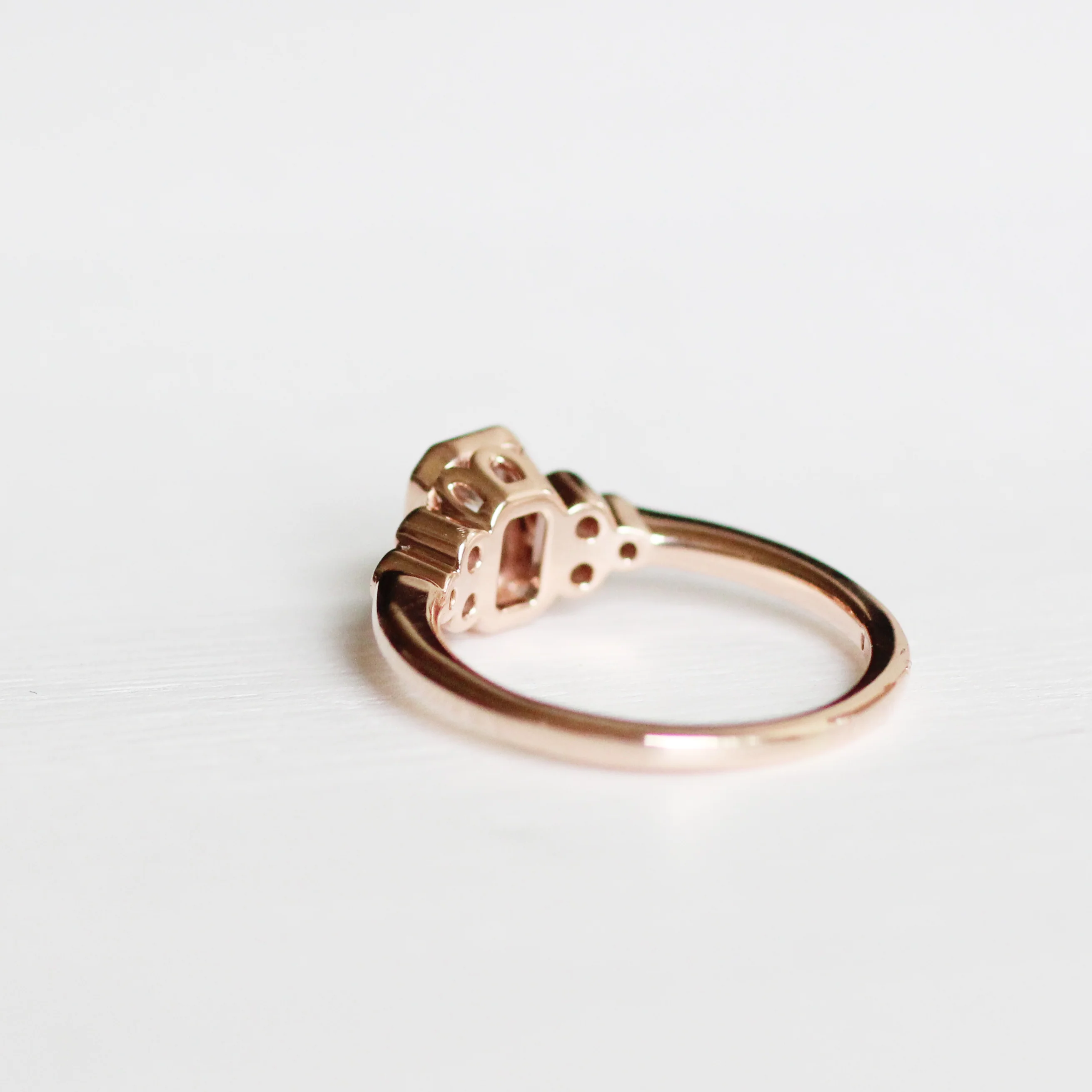 Sophia Ring with a Radiant Cut Sapphire and White Accent Diamonds - Made to Order - Image 3