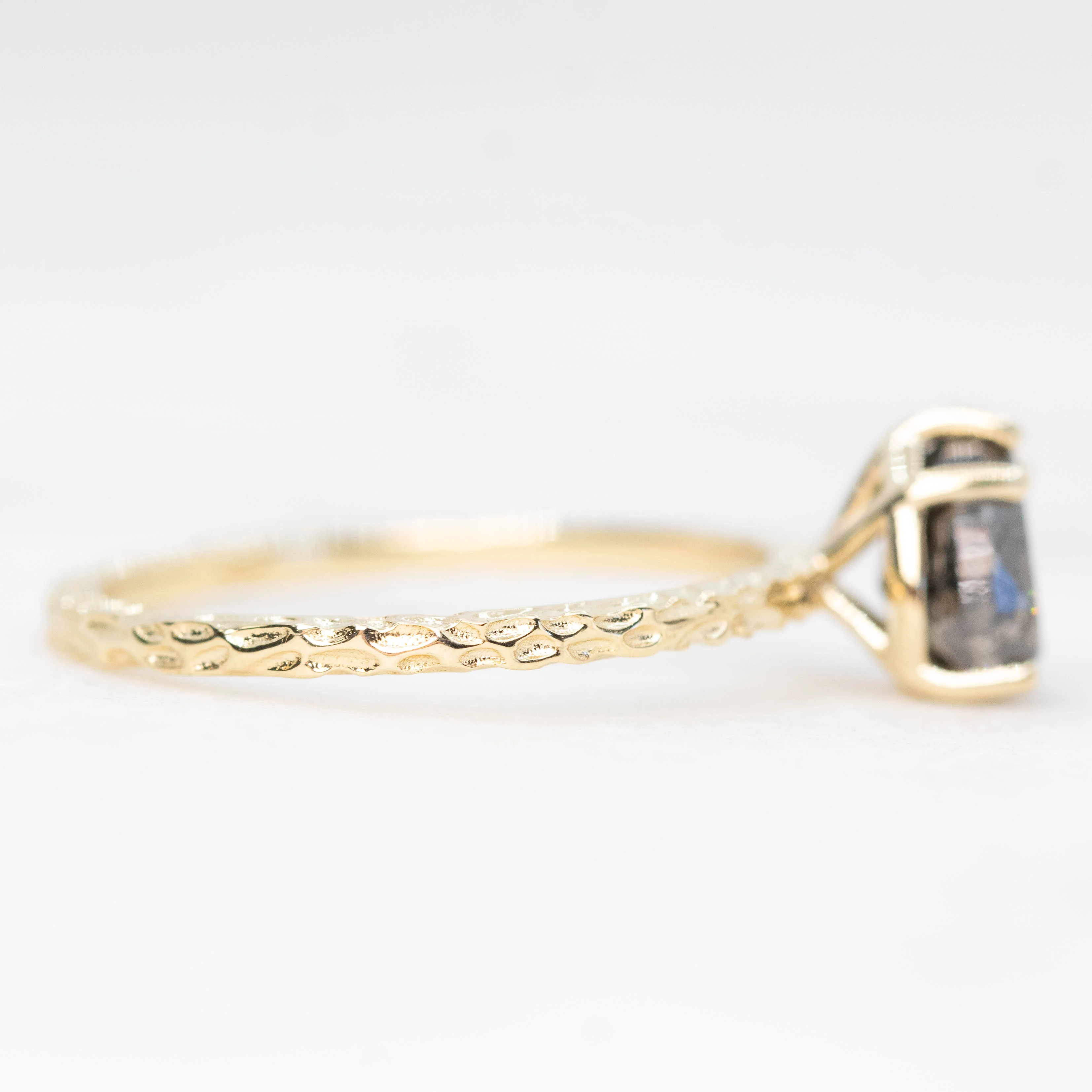 Tinker Ring with a 1.54 Carat Dark and Clear Pear Diamond in 14k Yellow Gold - Ready to Size and Ship - Image 5